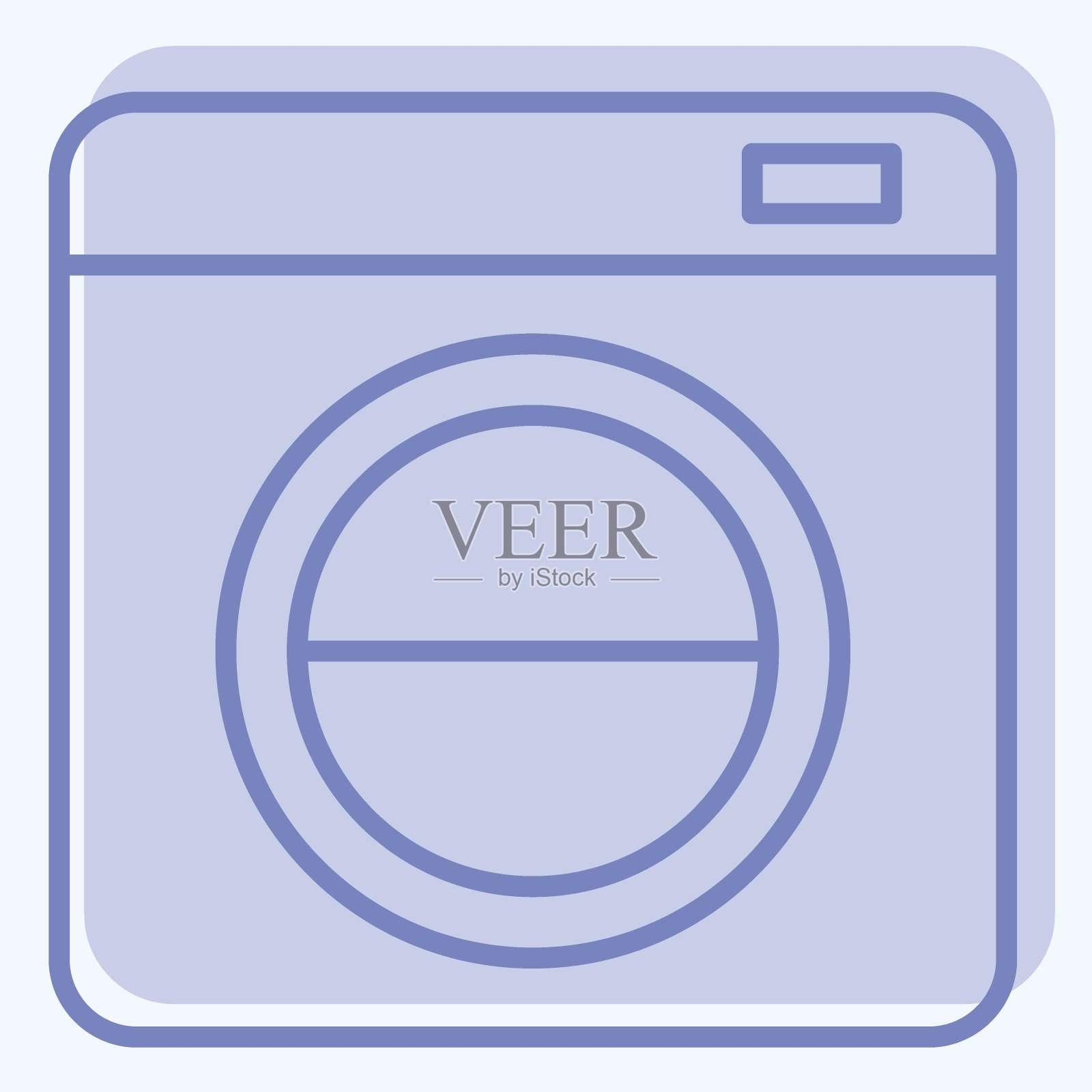 图标洗衣机。与清洁符号有关。双音风格。简单的设计可编辑。简单的说明插画图片素材