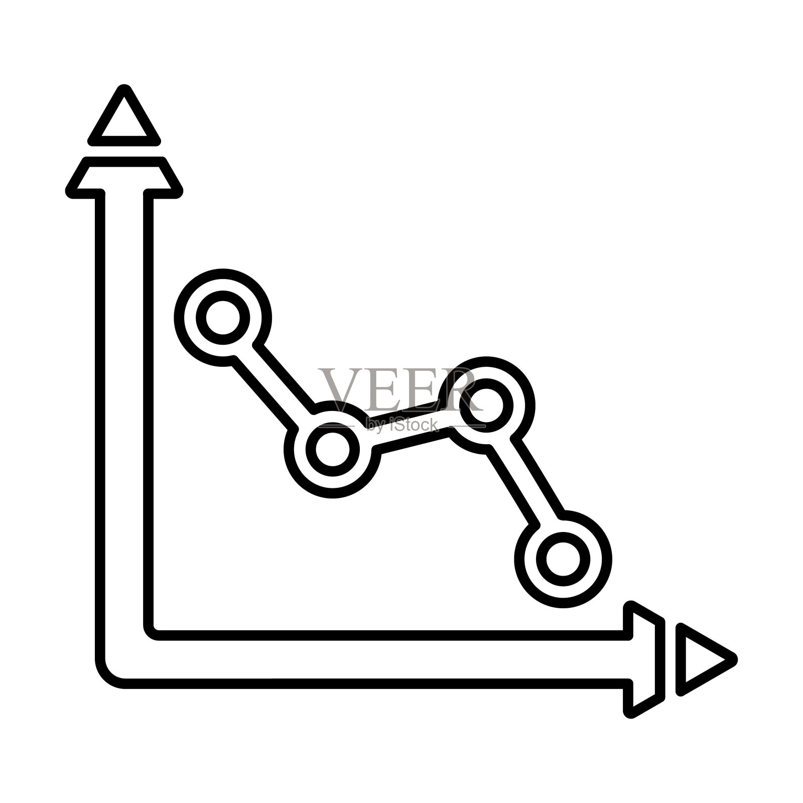 利润减少图标在大纲风格插画图片素材