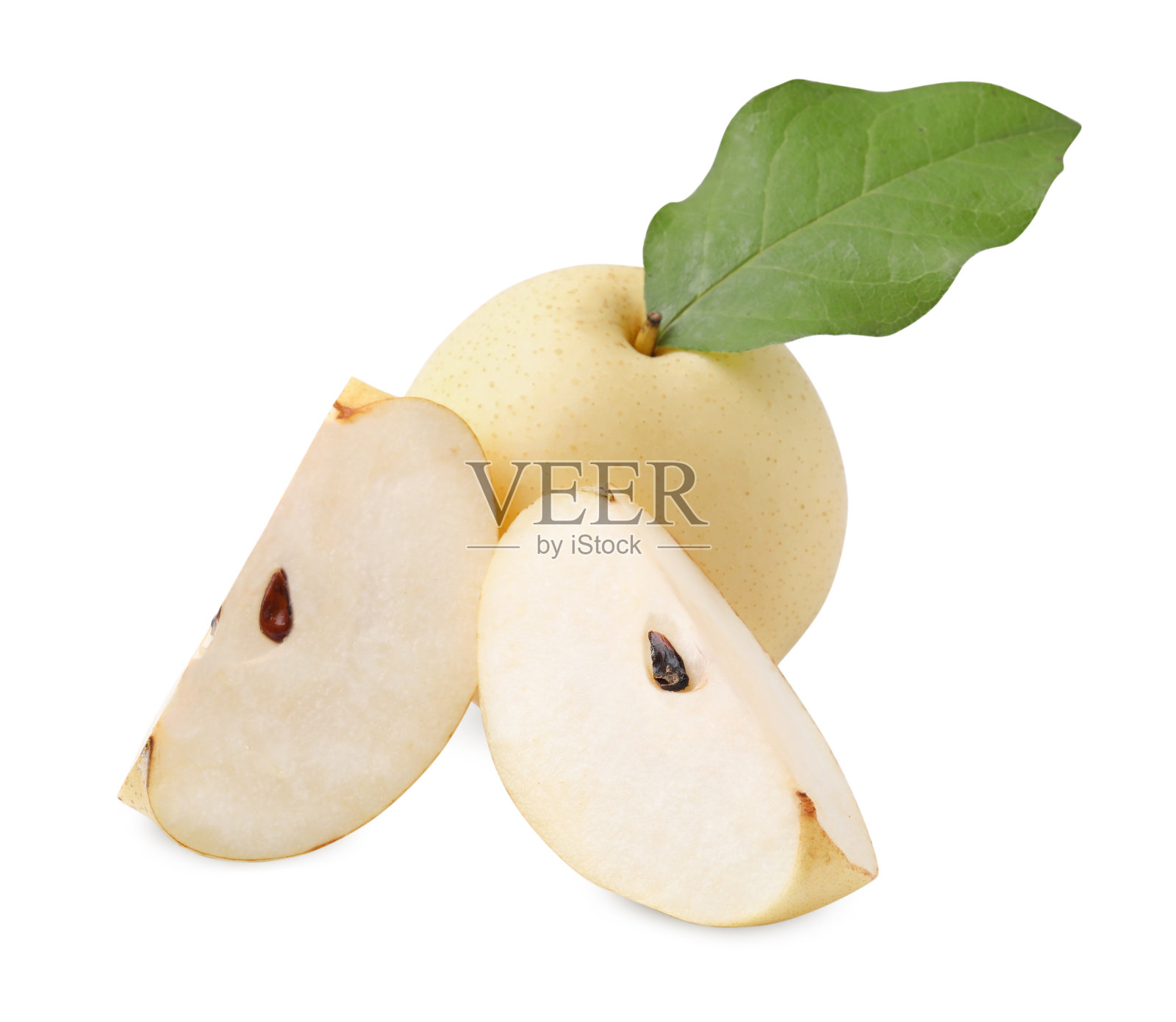 美味的新鲜苹果梨孤立在白色照片摄影图片