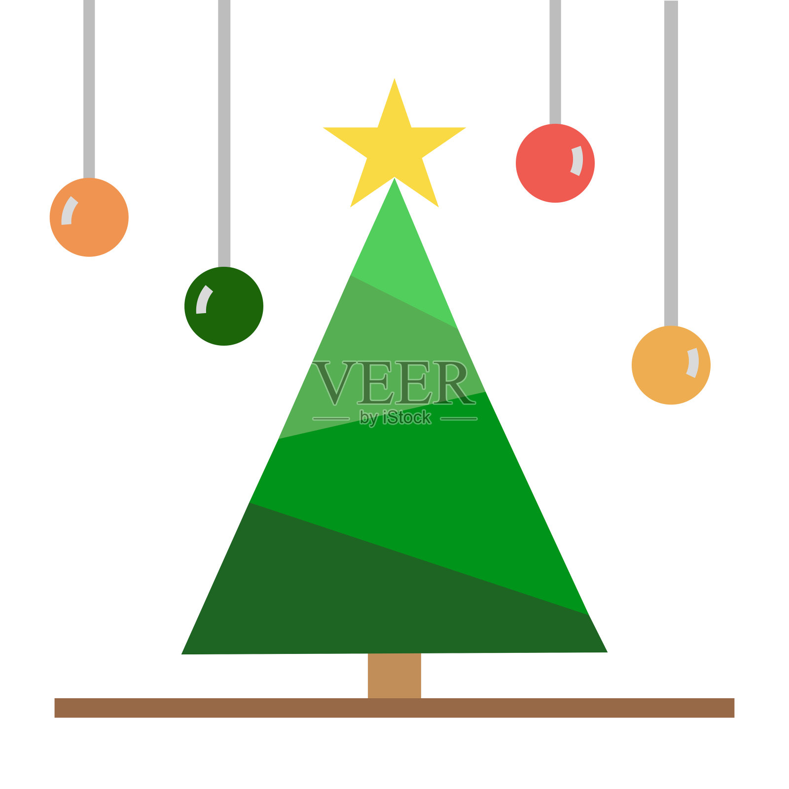 白色背景上的圣诞树图标。插画图片素材