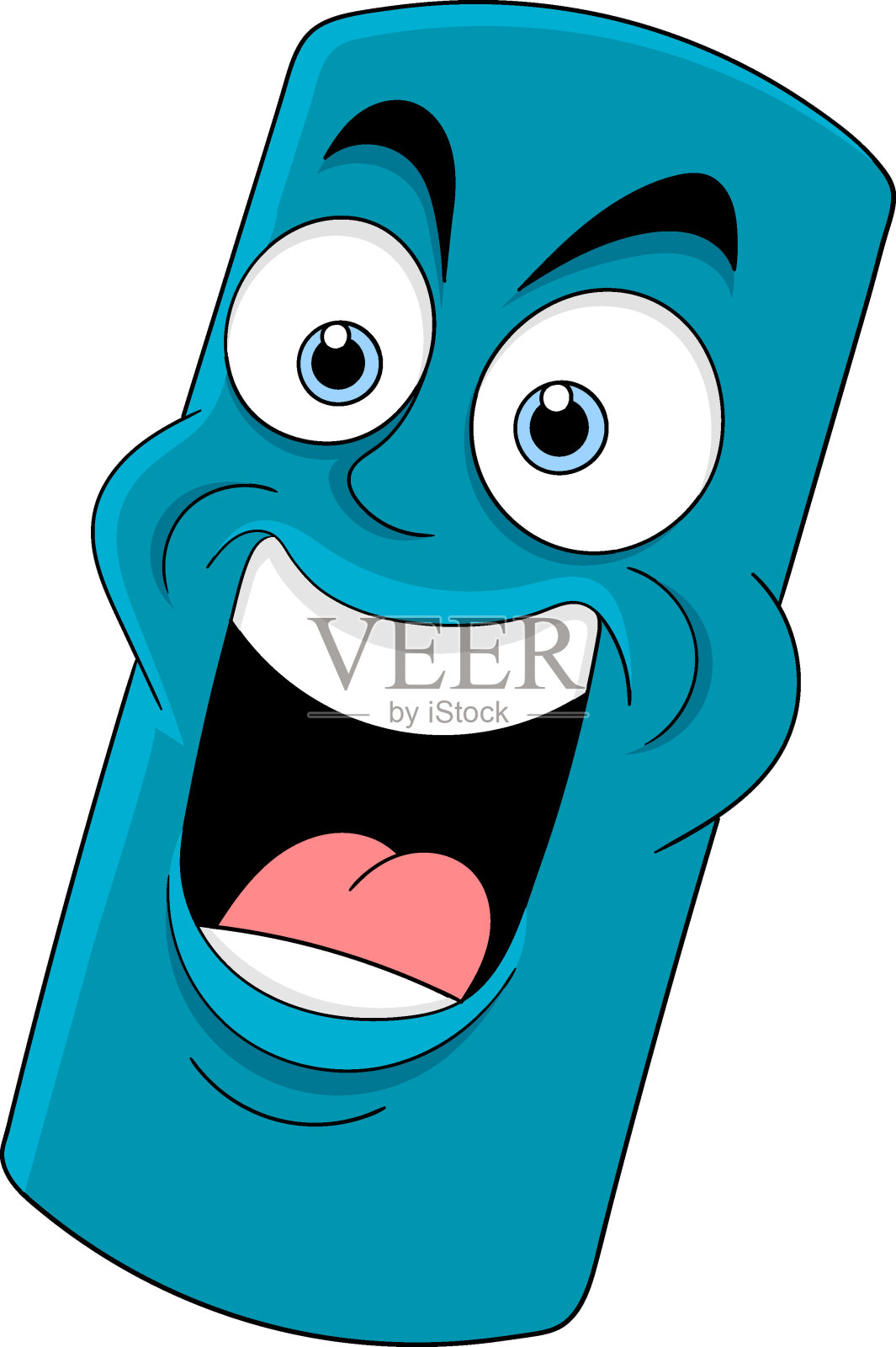 嘲笑的笑脸卡通标志插画图片素材