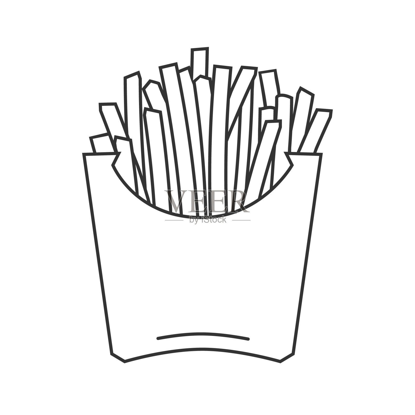 薯条线图标。矢量概念插图的设计插画图片素材