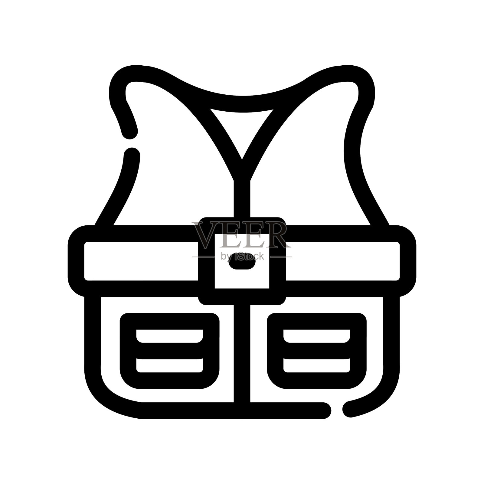 钓鱼背心图标插画图片素材