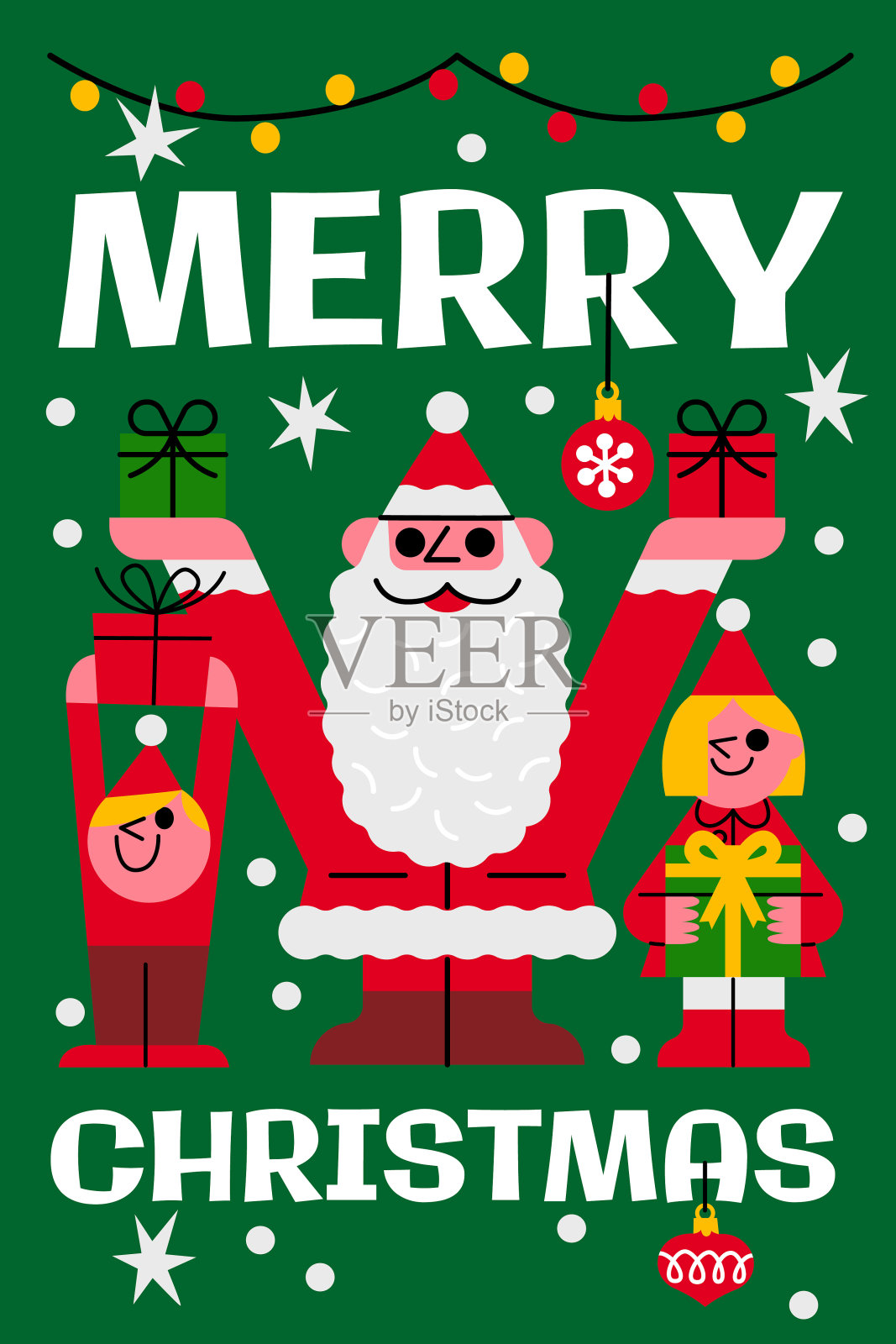 问候和邀请卡片设计的圣诞节。插画图片素材