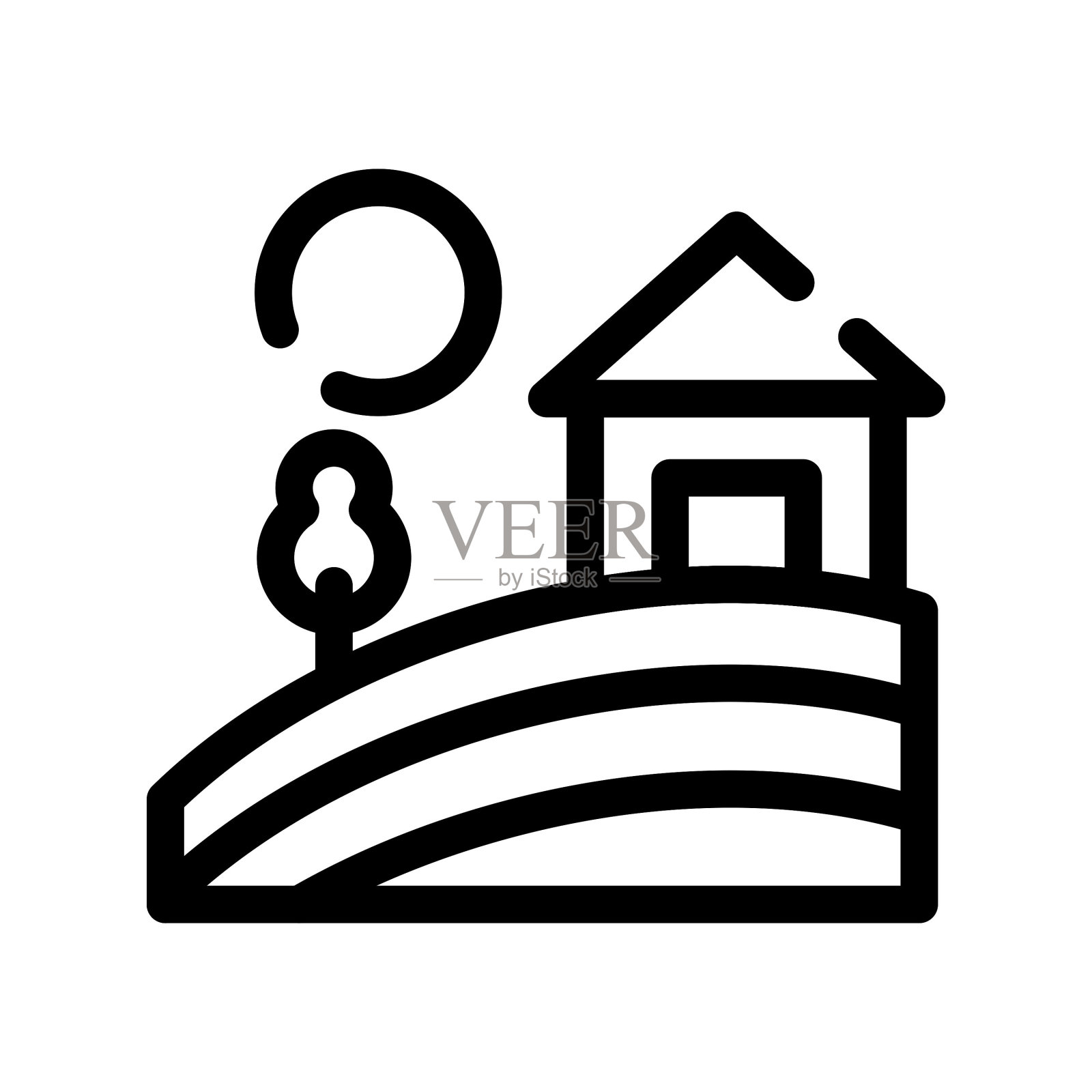 田野景观图标插画图片素材