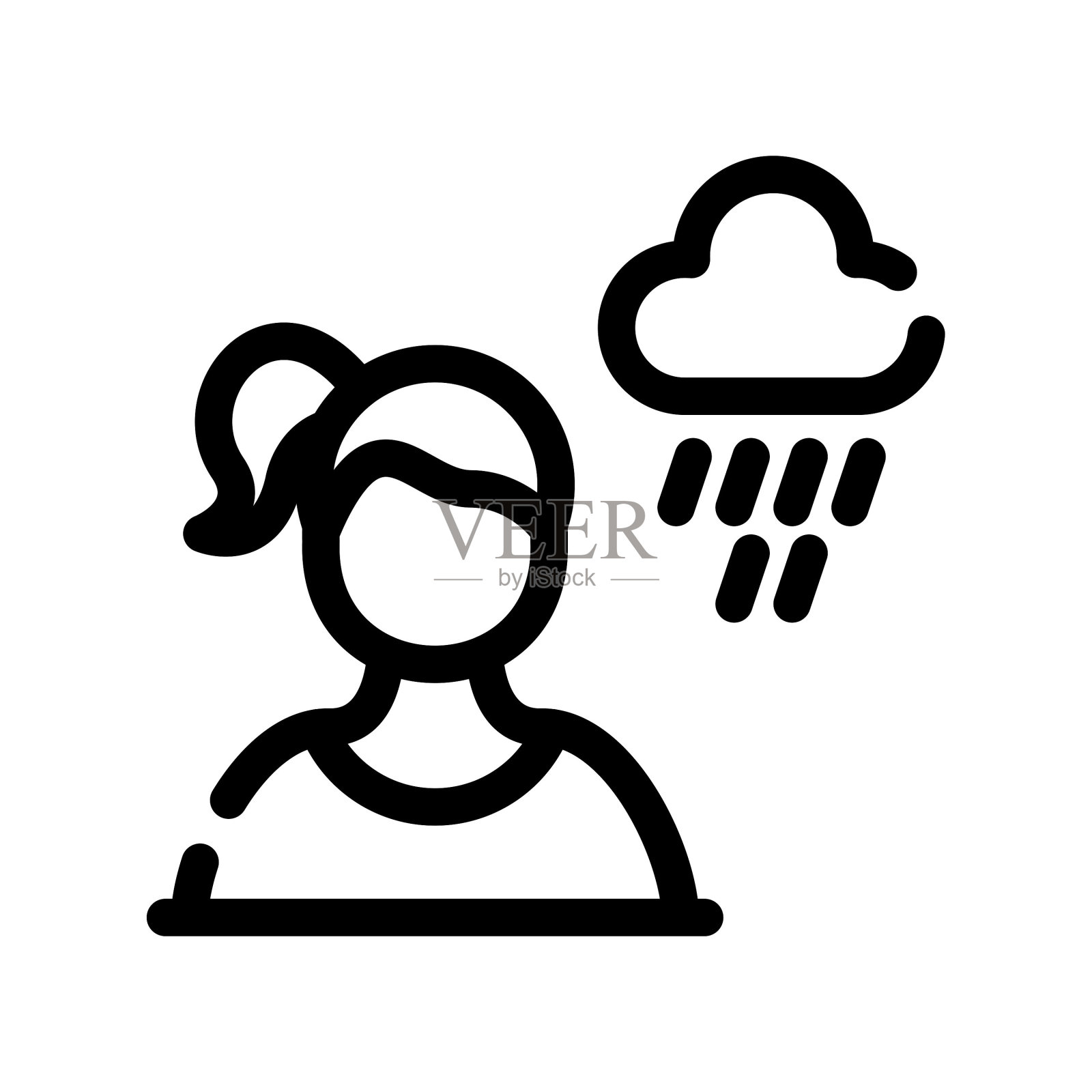 抑郁的图标插画图片素材