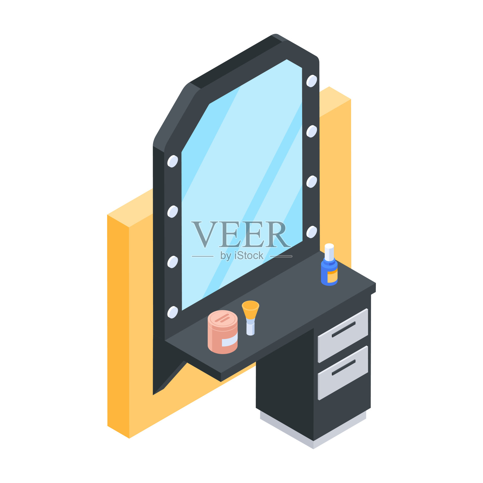 理发师供应等距图标插画图片素材