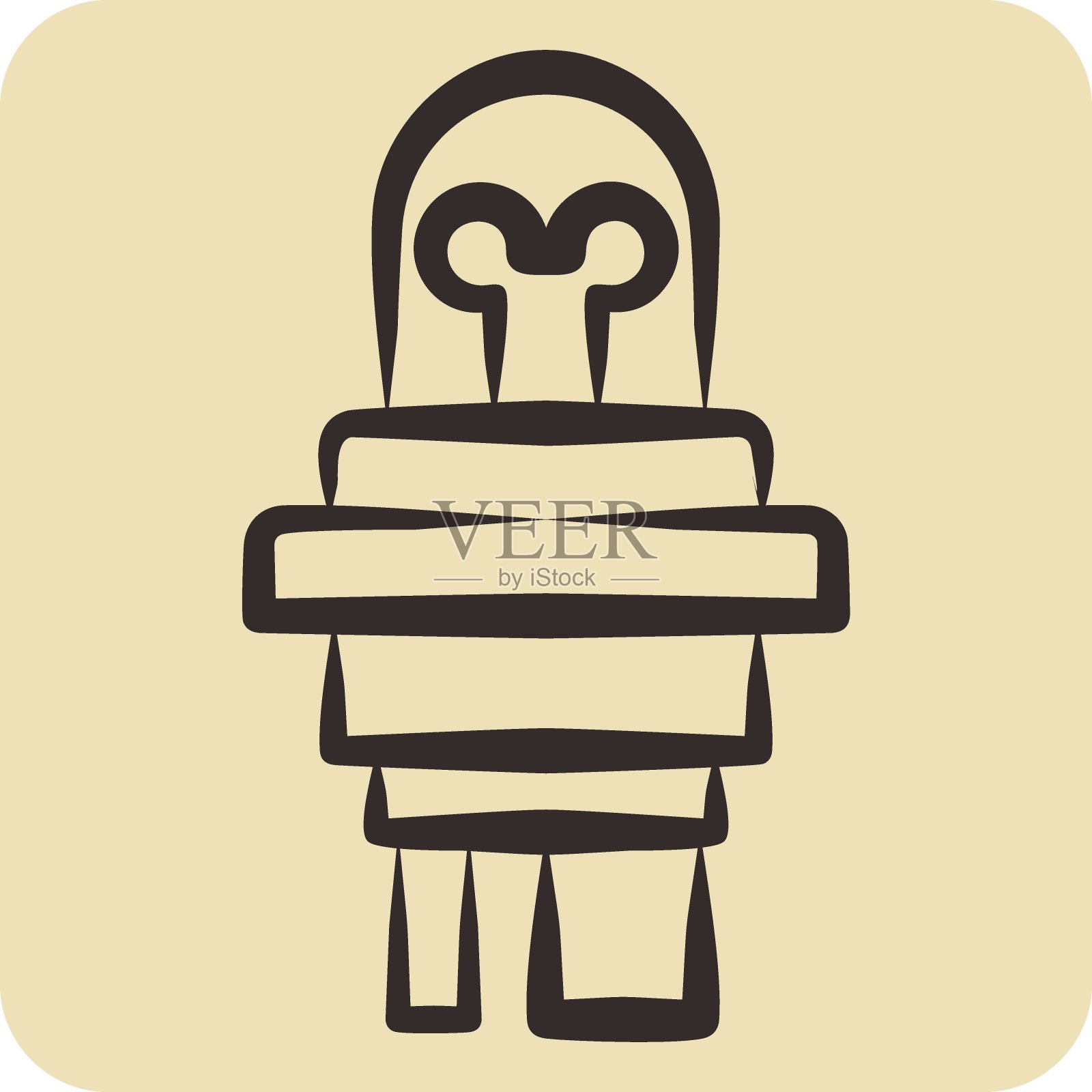 Icon汽车灯。与汽车零件有关的符号。手绘风格。简单的设计可编辑。简单的说明插画图片素材