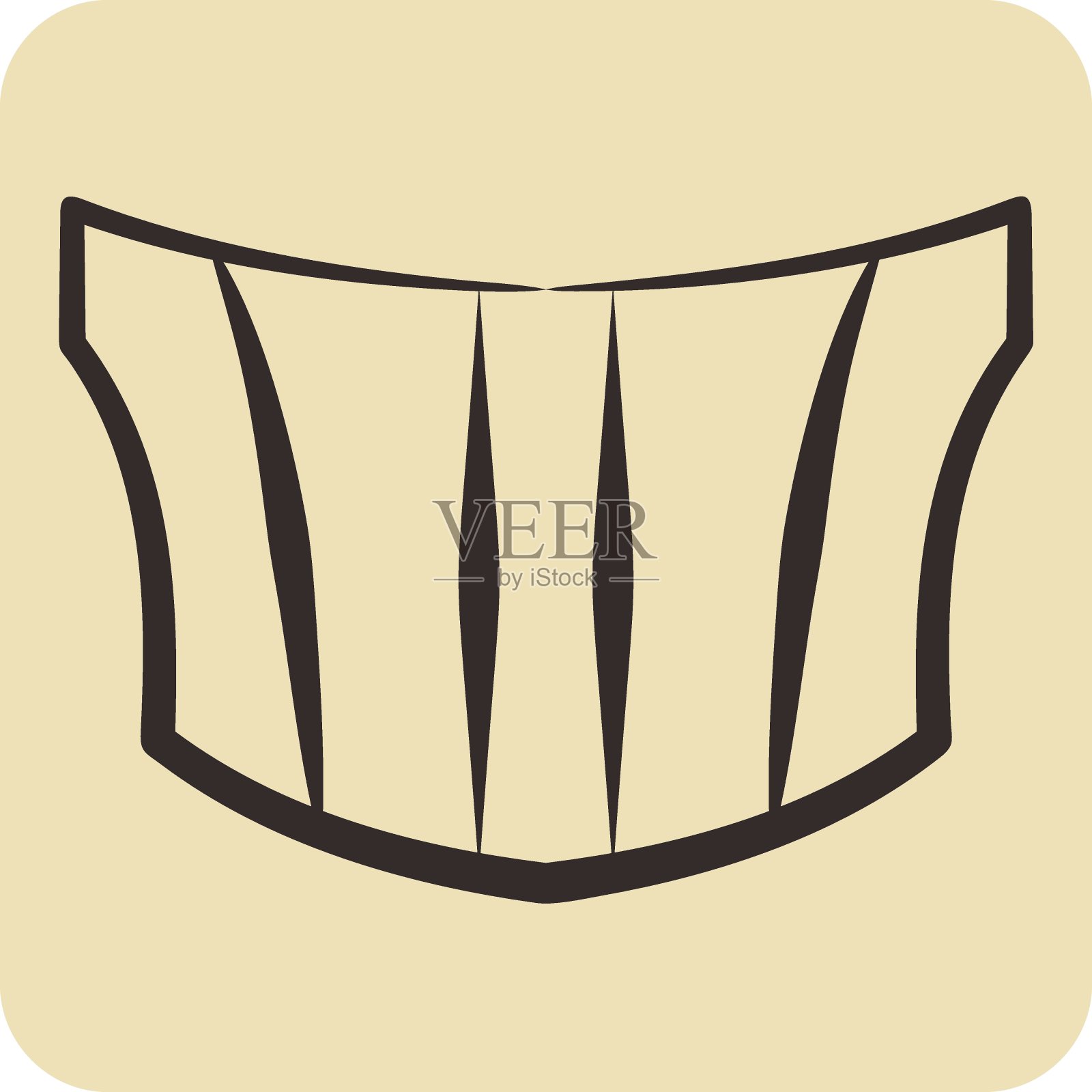 图标汽车引擎盖。与汽车零件有关的符号。手绘风格。简单的设计可编辑。简单的说明插画图片素材