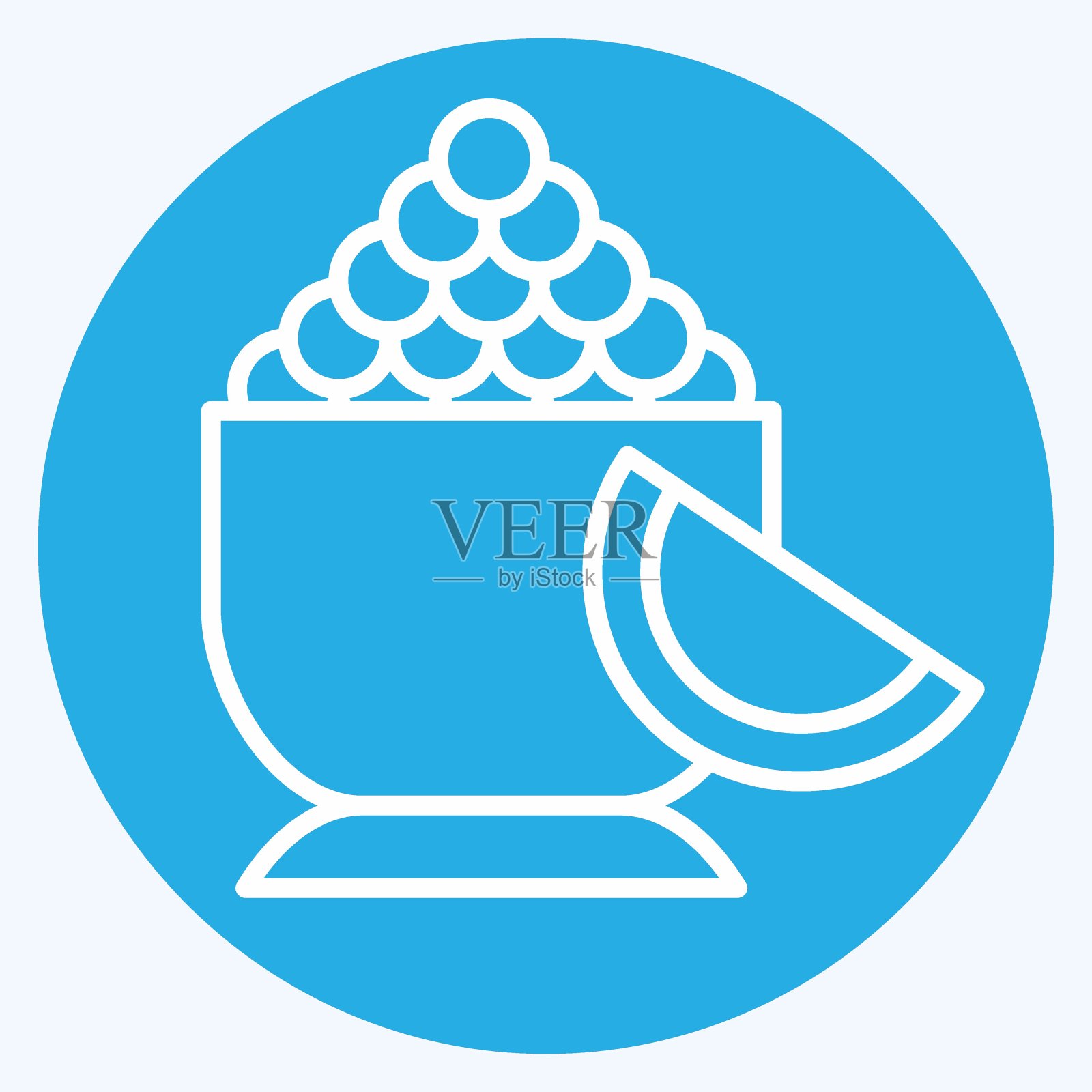 图标鱼子酱。与俄罗斯有关的象征。蓝眼睛的风格。简单的设计可编辑。简单的说明插画图片素材