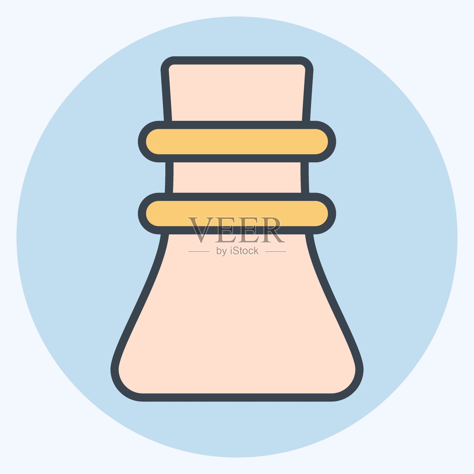 图标Chemex。与咖啡有关的符号。颜色搭配风格。简单的设计可编辑。简单的说明插画图片素材