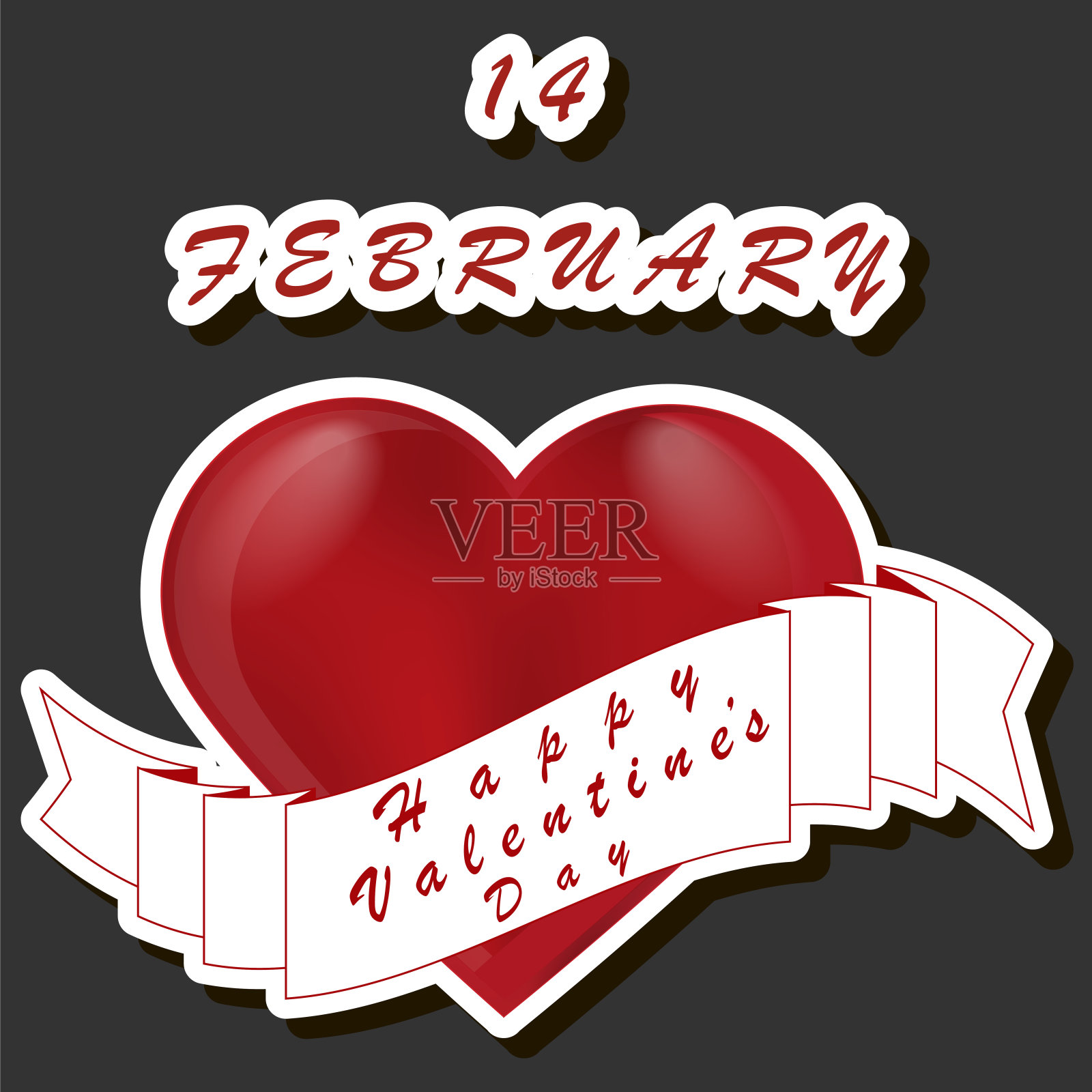 美丽的插图主题庆祝一年一度的节日情人节插画图片素材