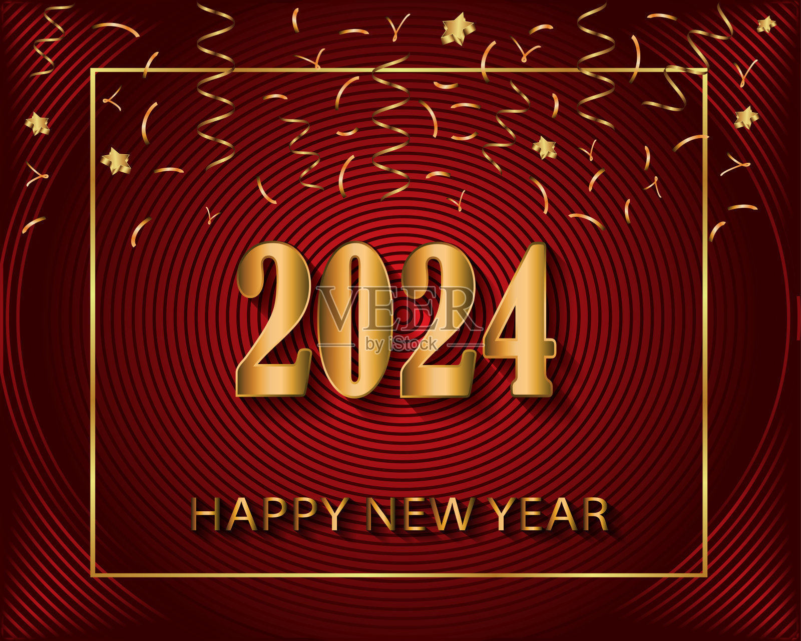 2024新年快乐背景为您的季节邀请，节日海报，贺卡。插画图片素材