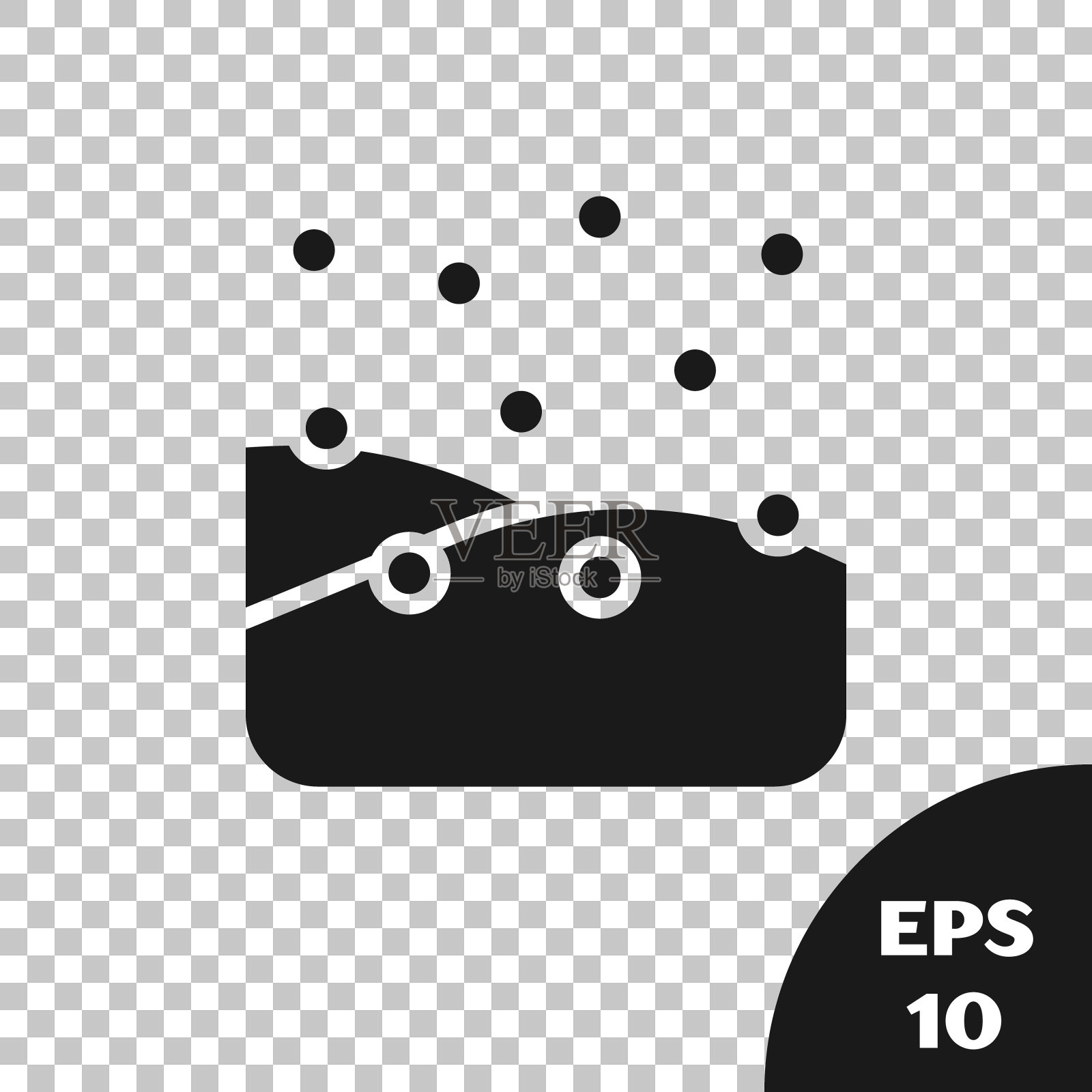 透明背景上的黑色降雪图标矢量素材插画图片素材