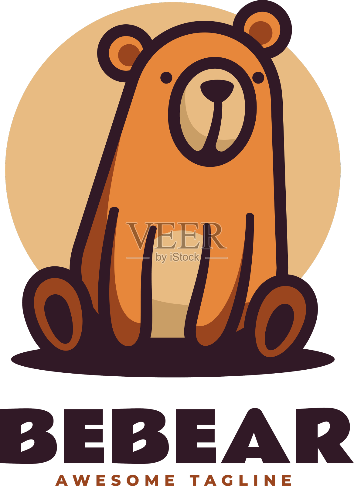 标志是卡通风格的熊吉祥物设计元素图片