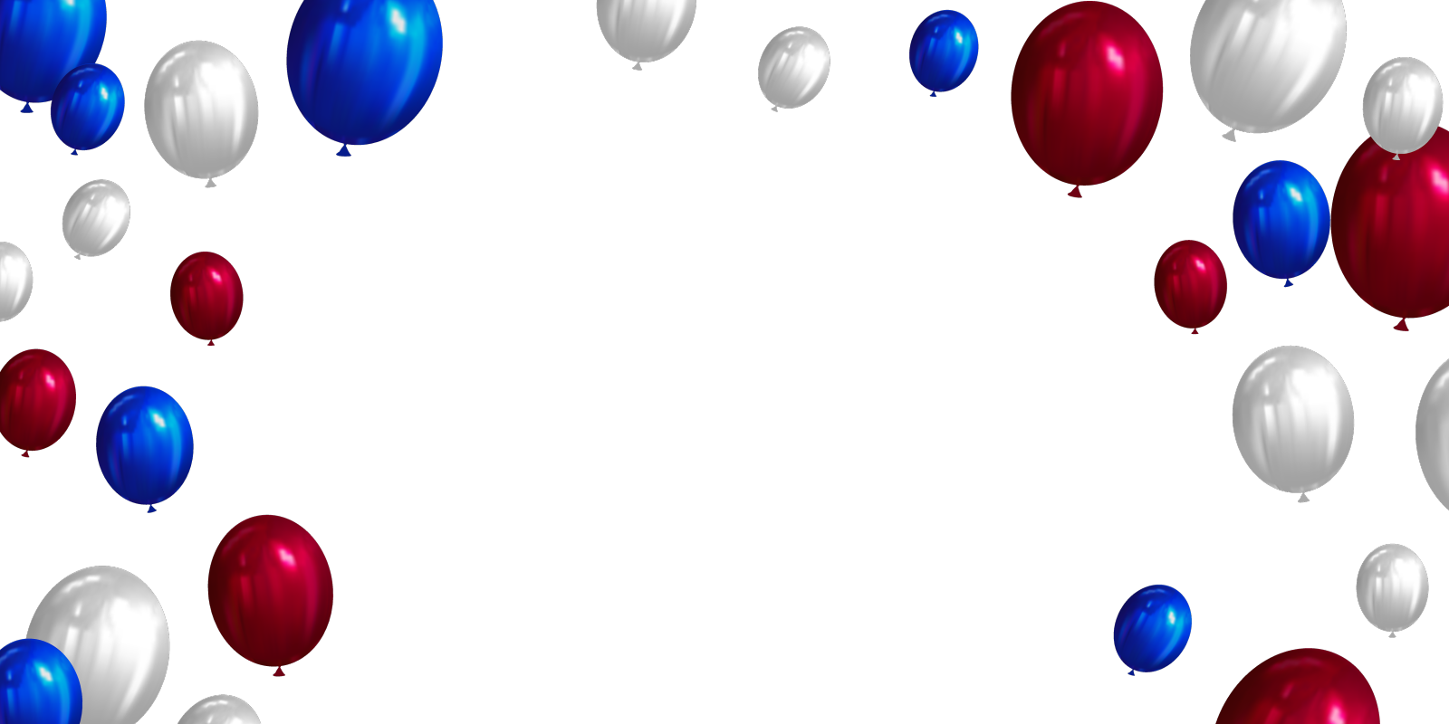 框架气球独立日蓝红和设计元素图片