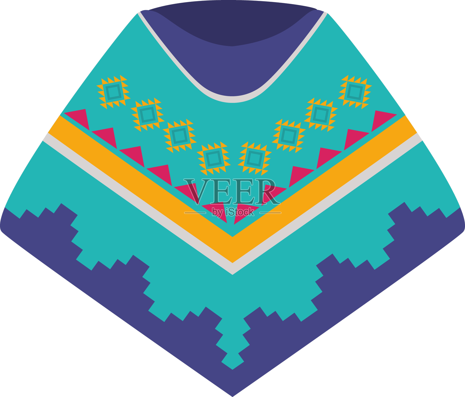 墨西哥披斗篷彩色设计元素图片