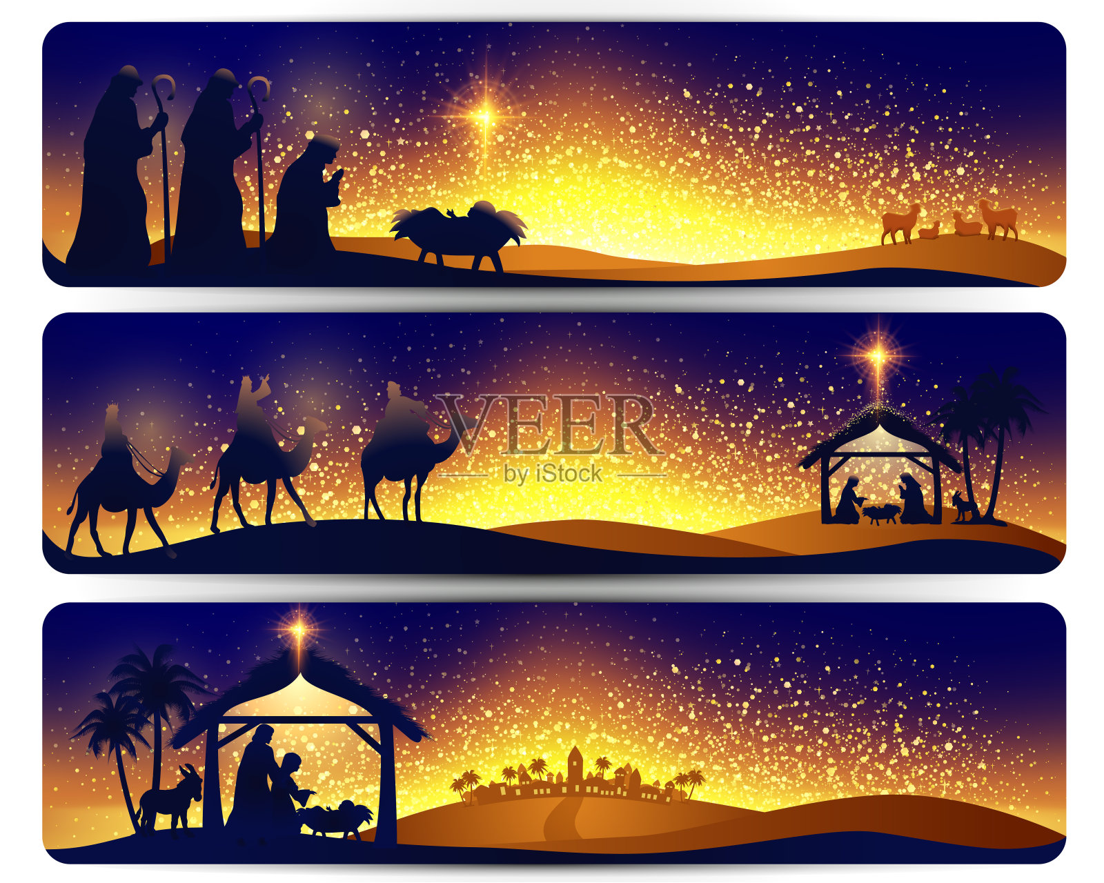 基督诞生的旗帜插画图片素材