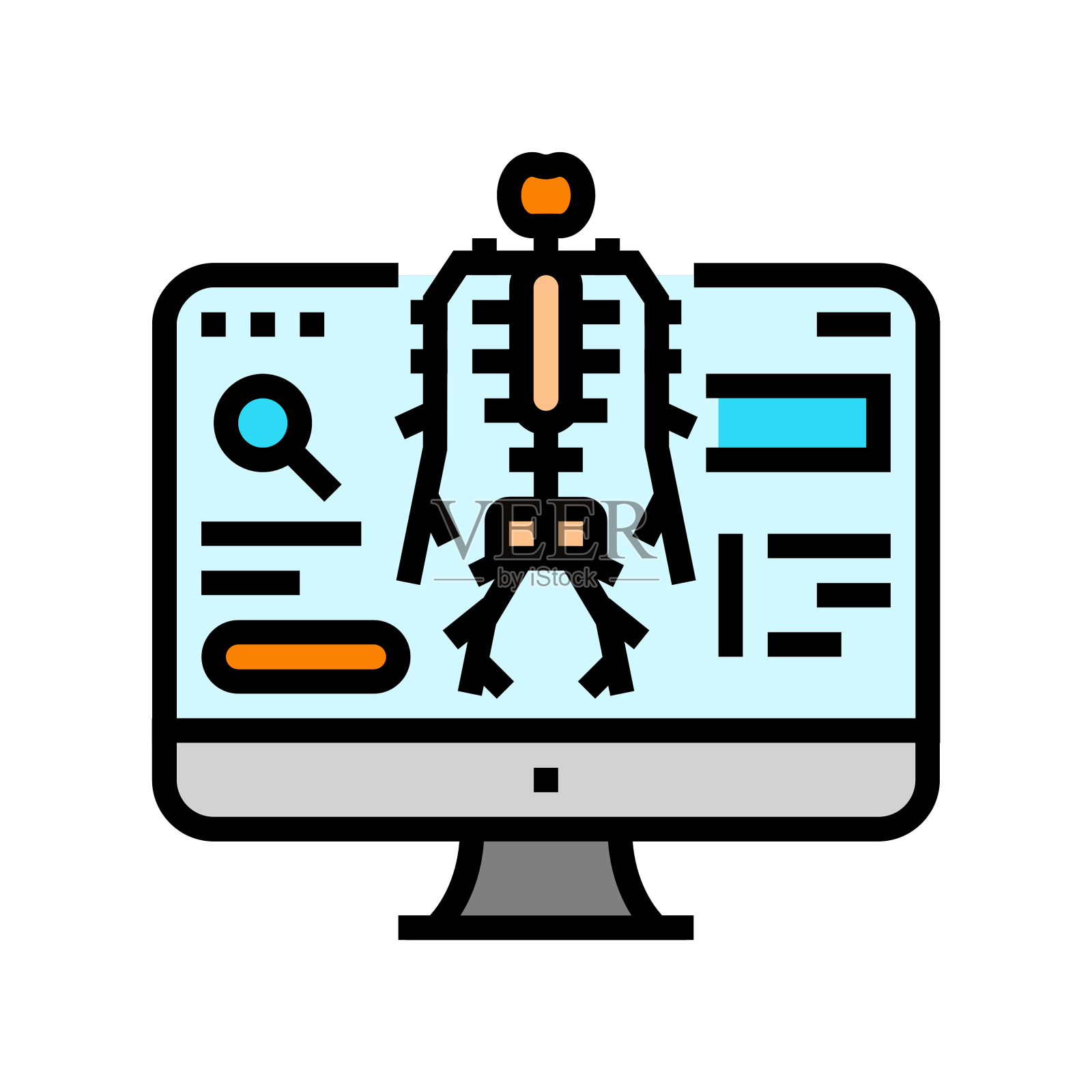 神经系统研究神经学家彩色图标设计元素图片