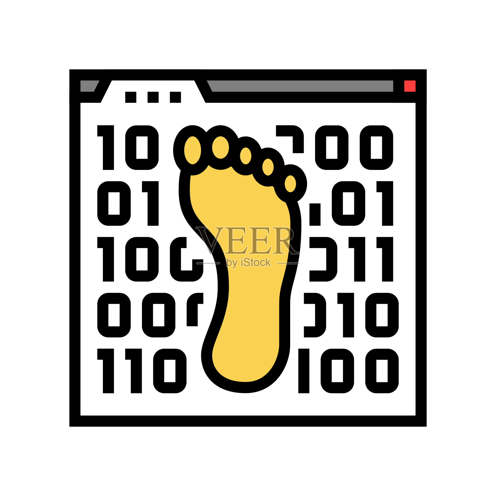 数字足迹网络欺凌彩色图标设计元素图片