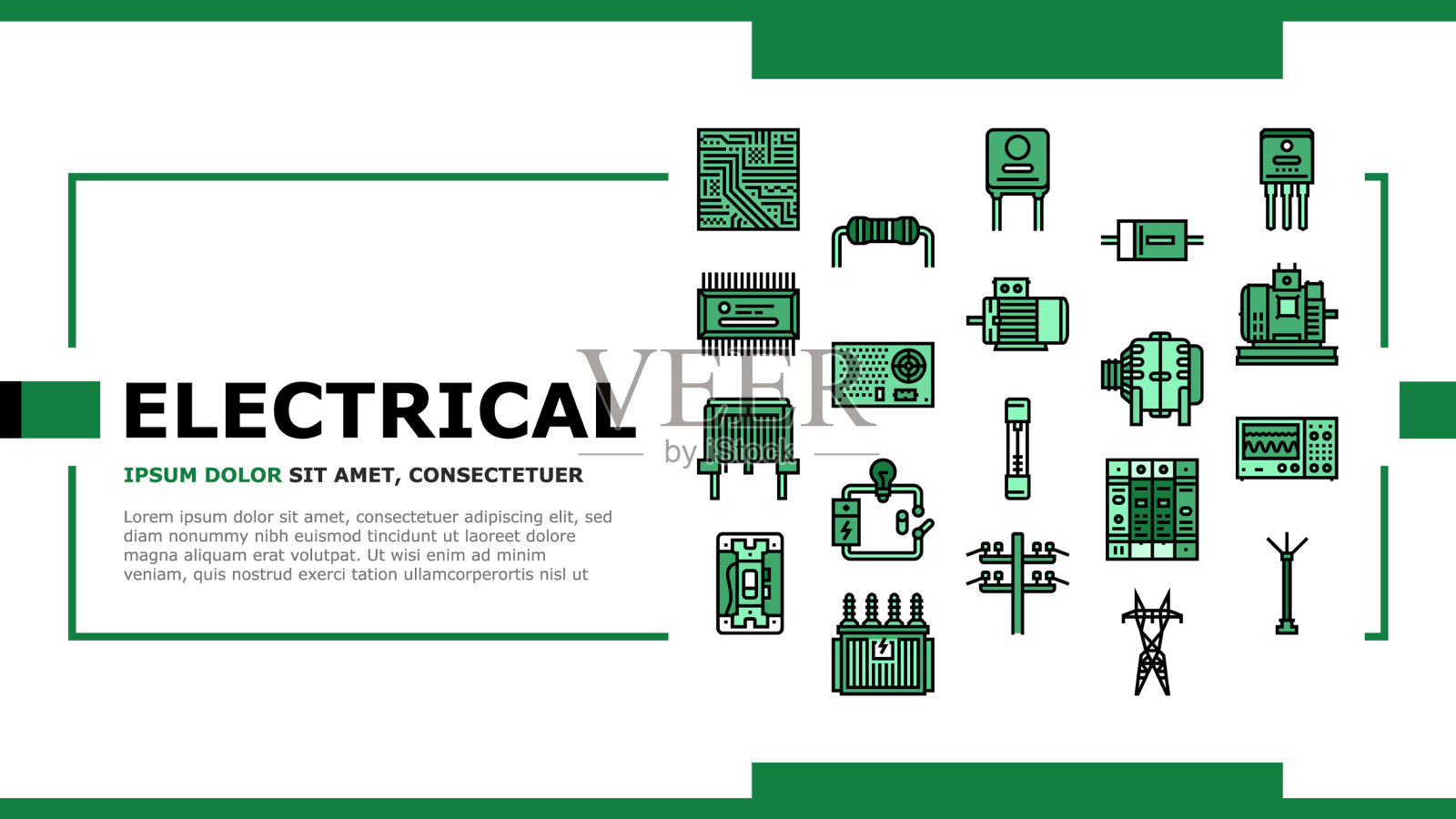 电气工程师行业工作落地头插画图片素材