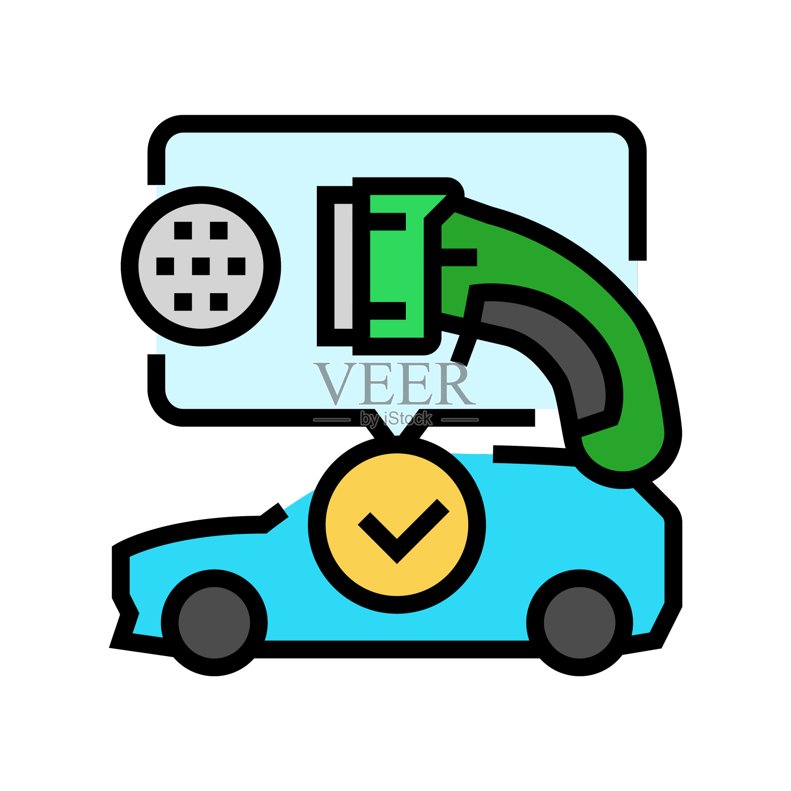 插头兼容电动彩色图标设计元素图片