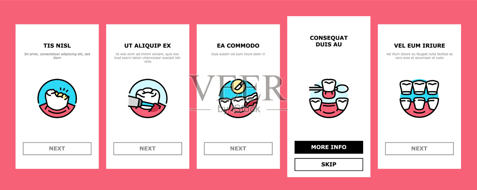 牙科程序诊所登录图标集插画图片素材