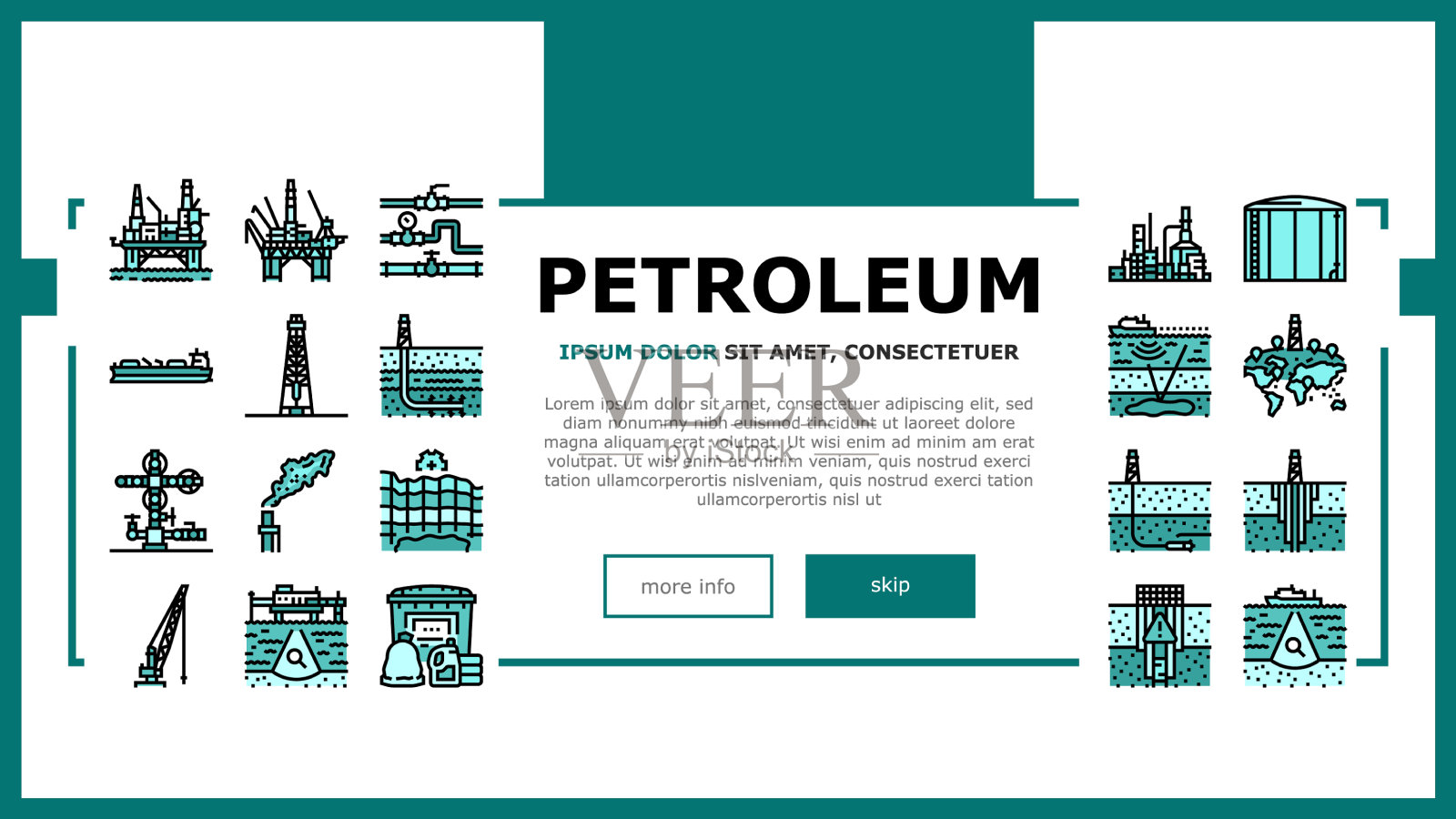 石油工程师石油工业着陆头插画图片素材