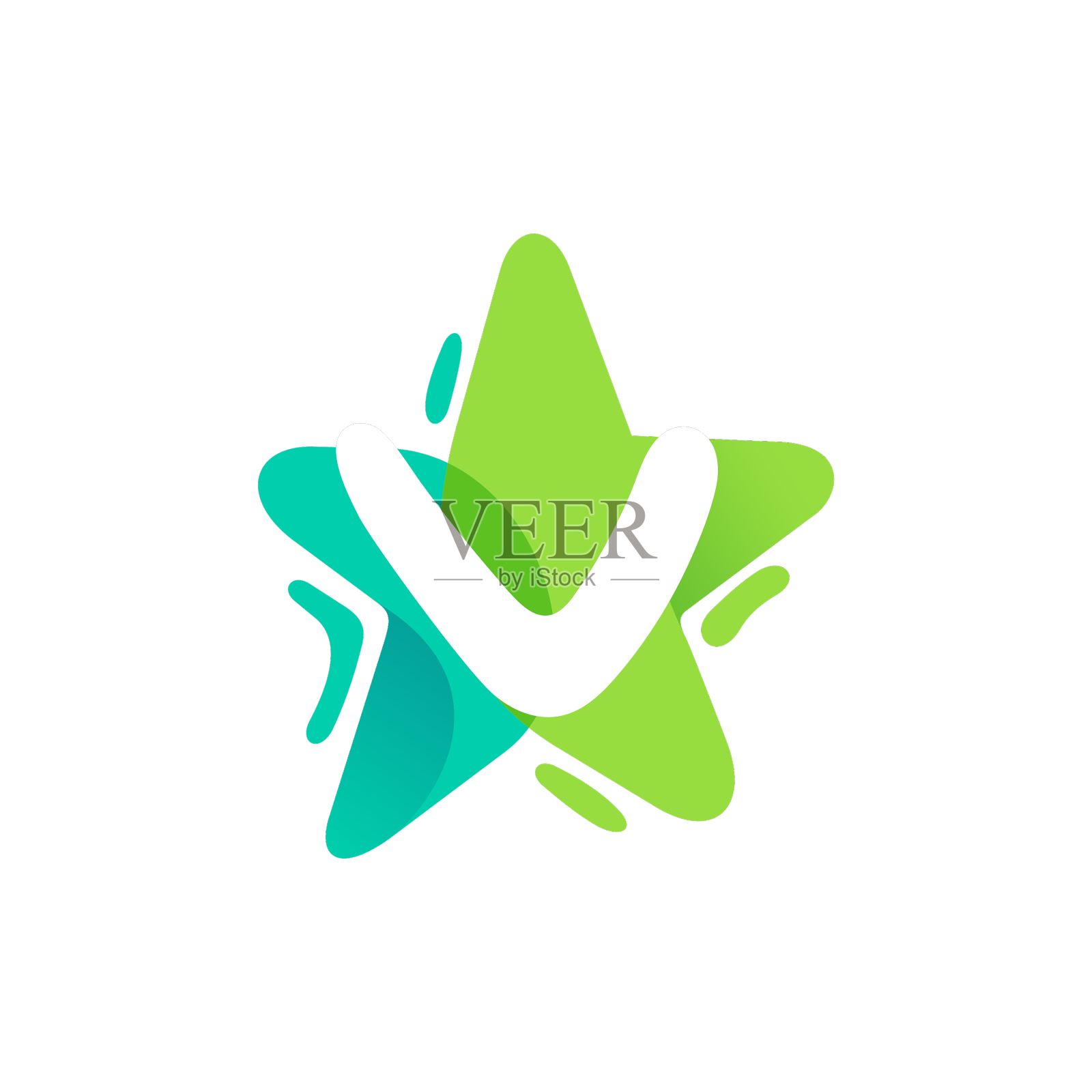 字母v标志设计字母v带星号设计元素图片