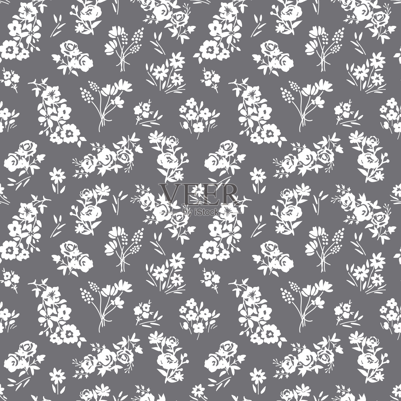 无缝花卉图案插画图片素材