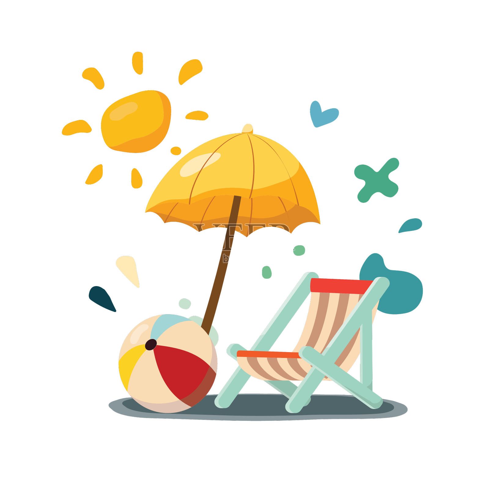 夏日可爱概念设计夏日时光设计元素图片