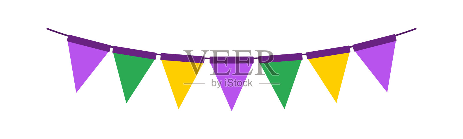 旗帜花环插画图片素材