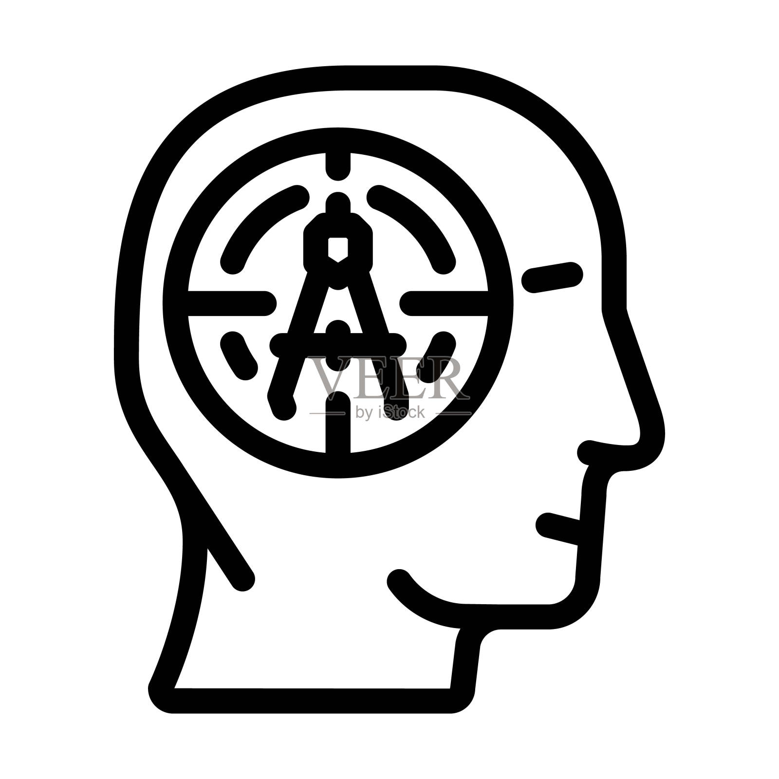 精密绘图建筑绘图线图标矢量插图插画图片素材