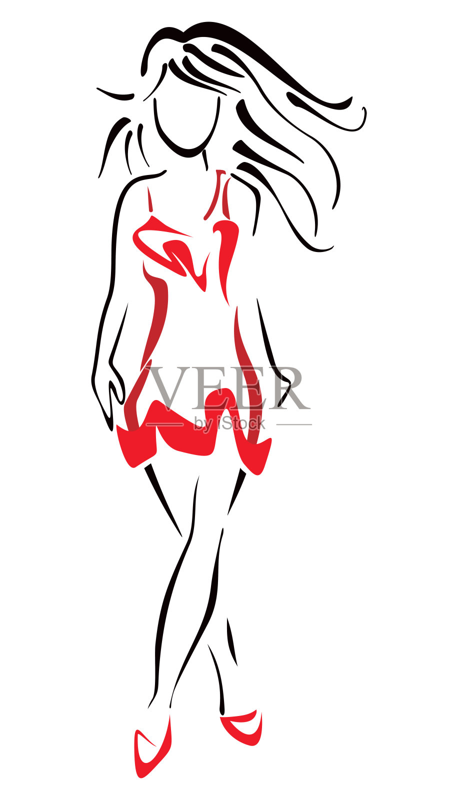 顶级模特插画图片素材