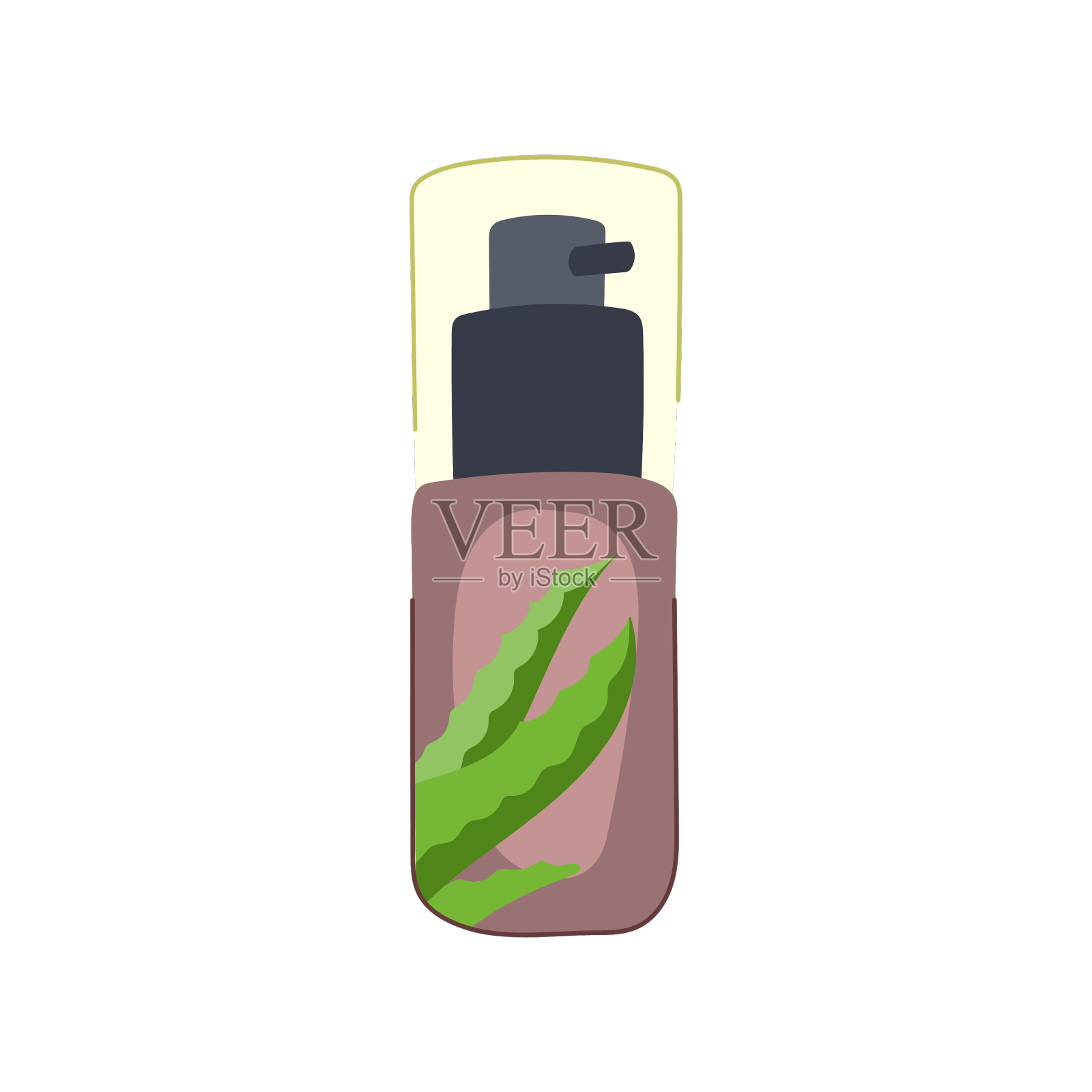 植物芦荟化妆品卡通设计元素图片