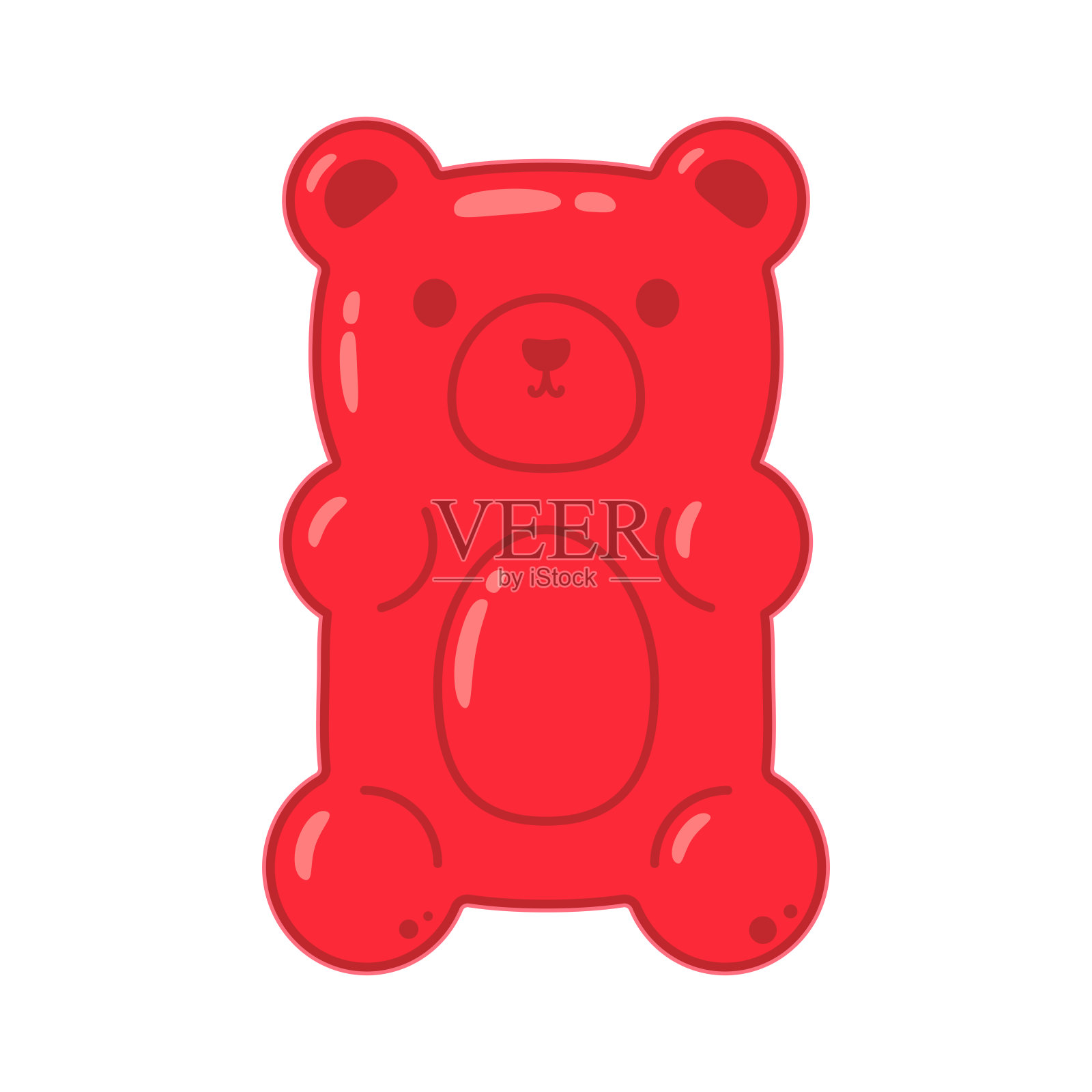 果冻是水果软糖。字符Illustrator矢量设计。插画图片素材