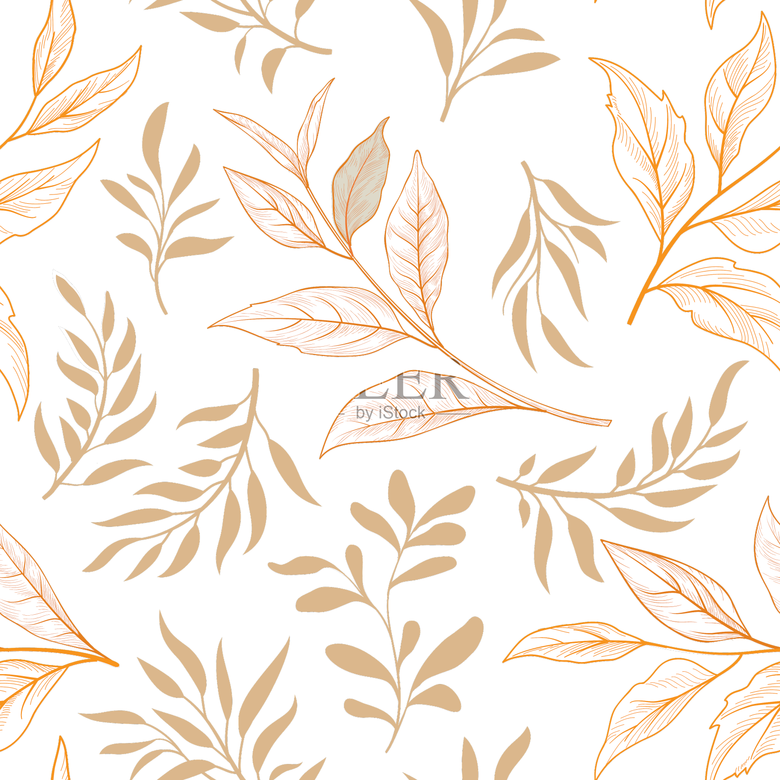 花朵花纹无缝，枝叶温柔设计元素图片