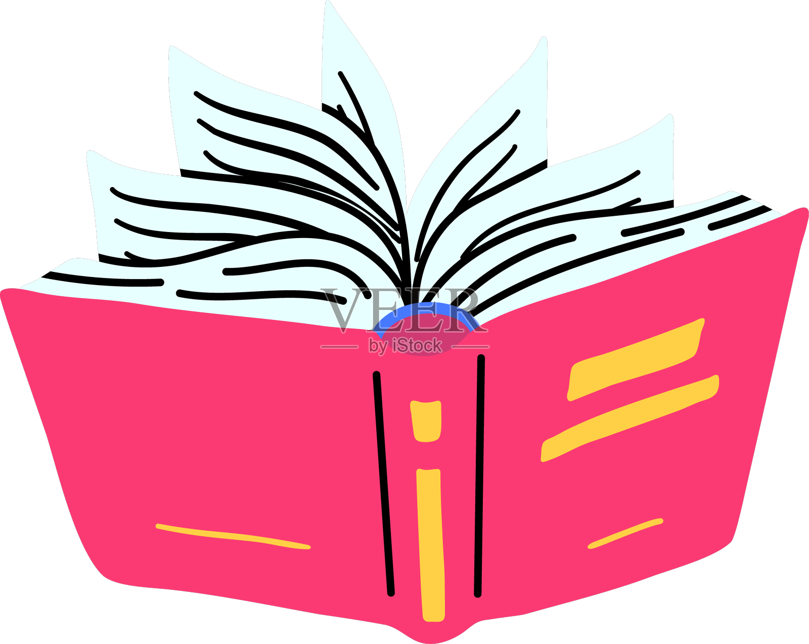 卡通红色开书图标设计元素图片