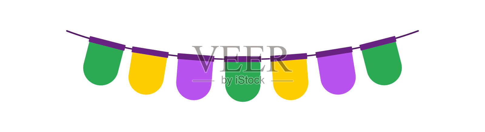 旗帜花环插画图片素材