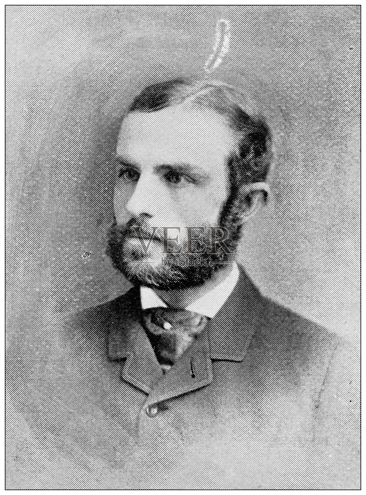 汉普顿县，马萨诸塞州的古董图像:威廉F亚当斯插画图片素材