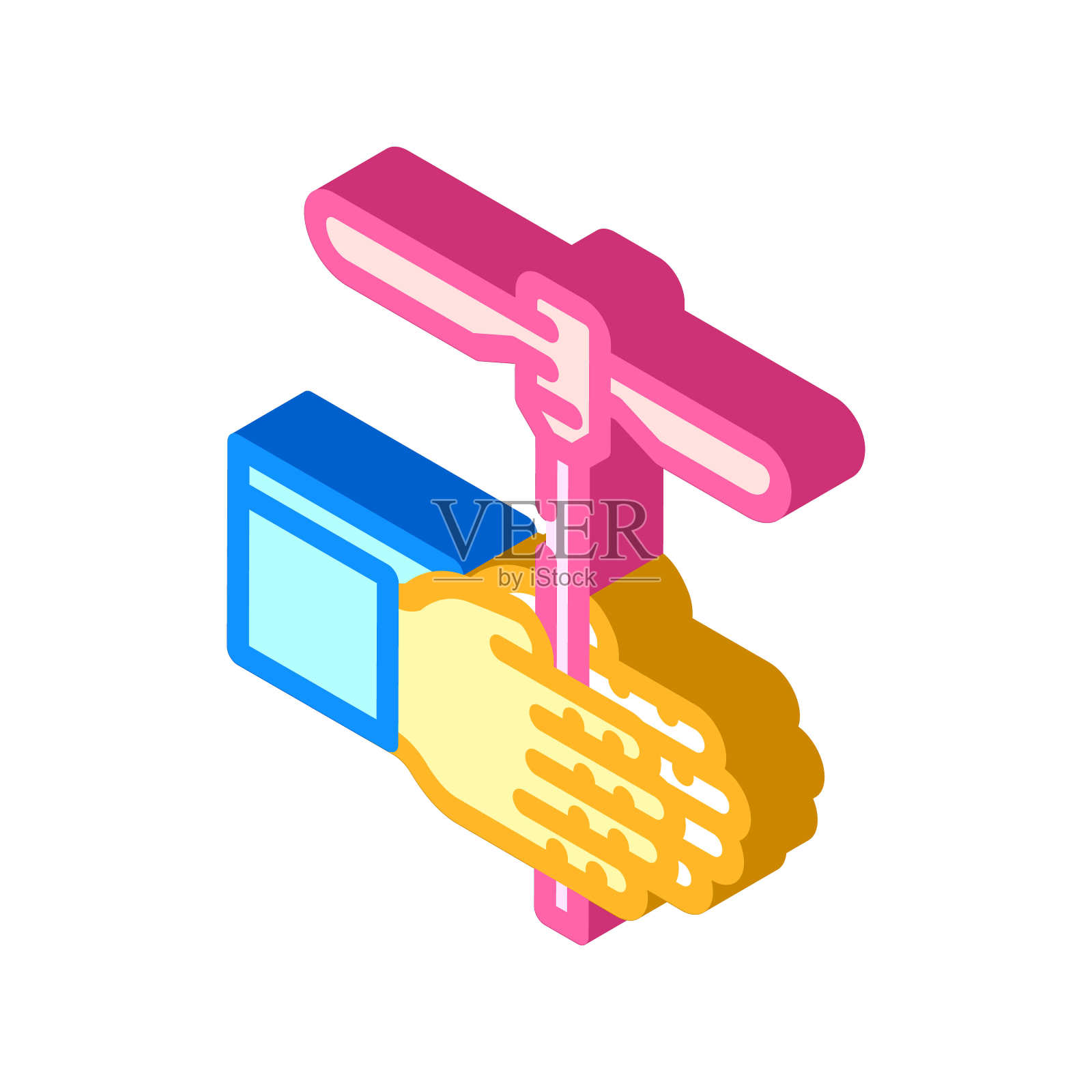 扭曲玩具烦躁等距图标矢量插图插画图片素材