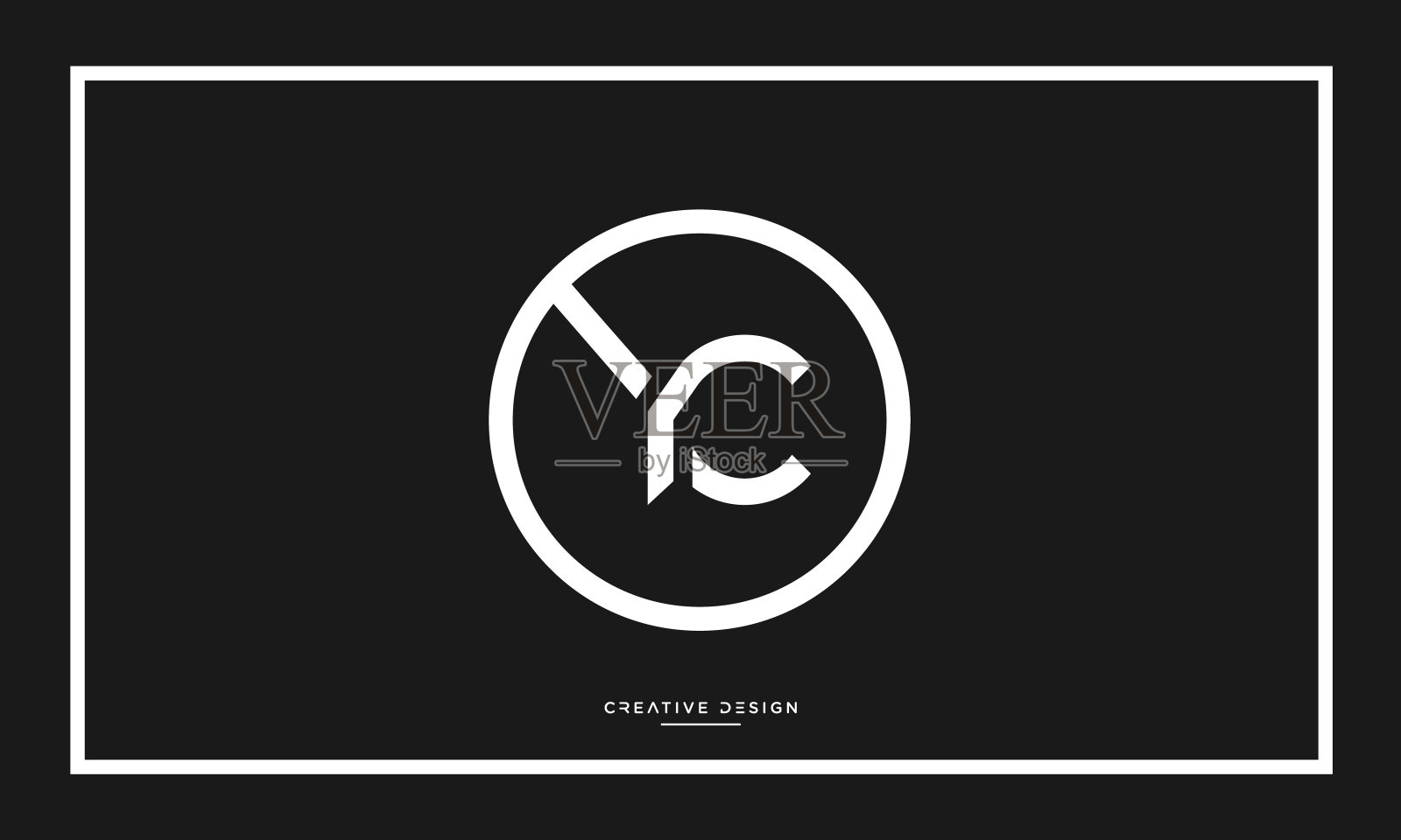 字母YC或YC字母组合插画图片素材