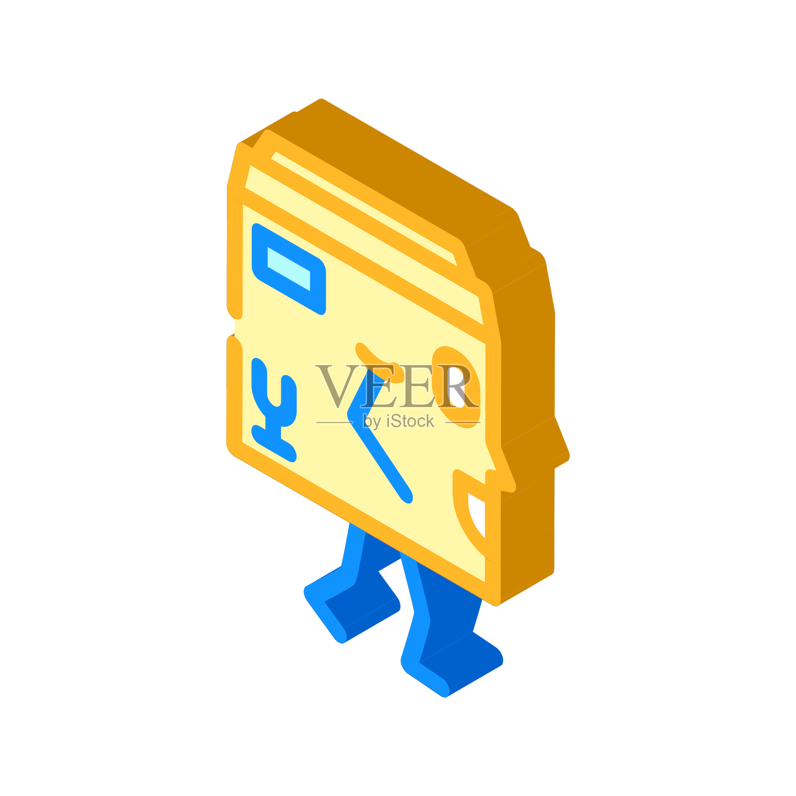 去纸箱人物等距图标设计元素图片