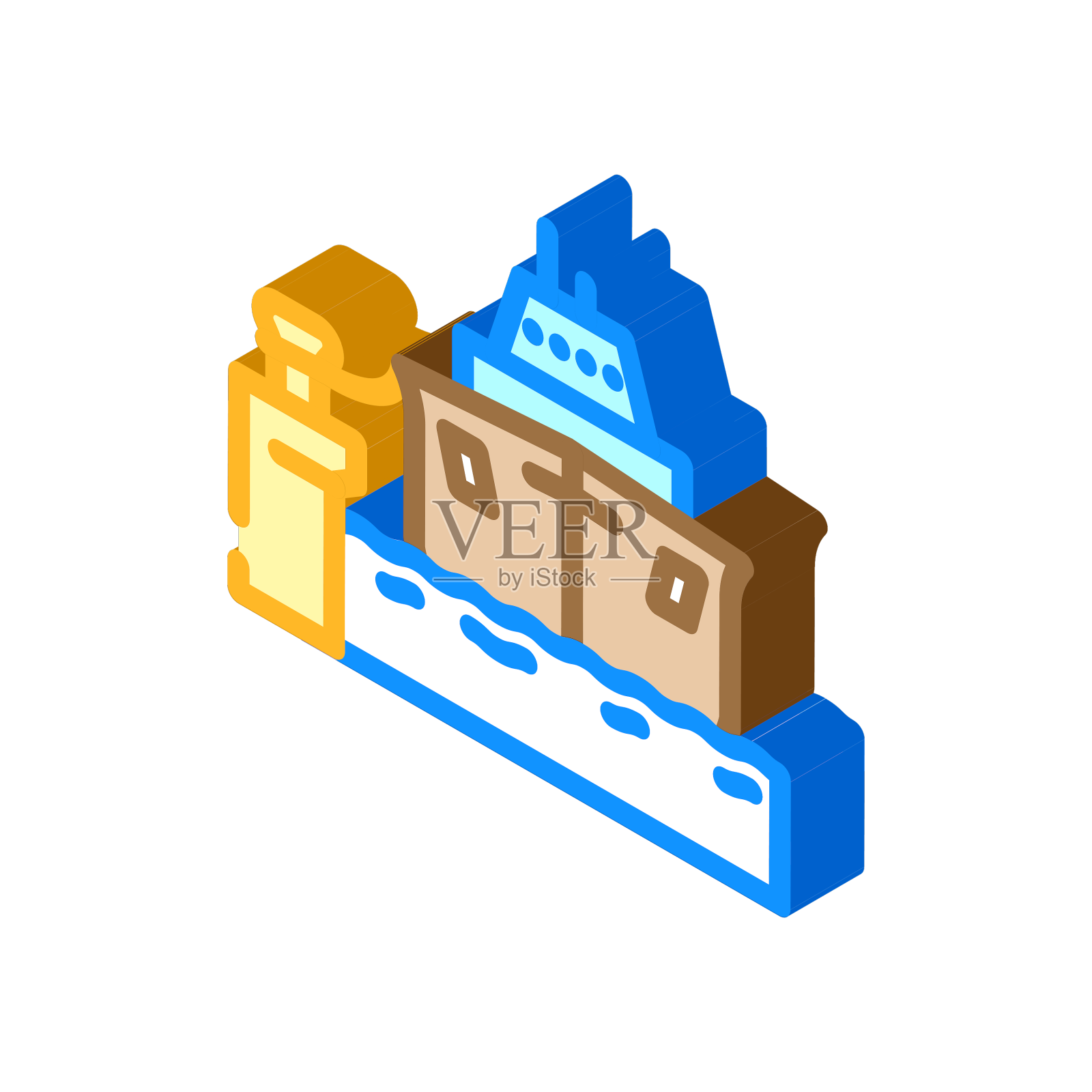 船舶系泊海上等距标志设计元素图片