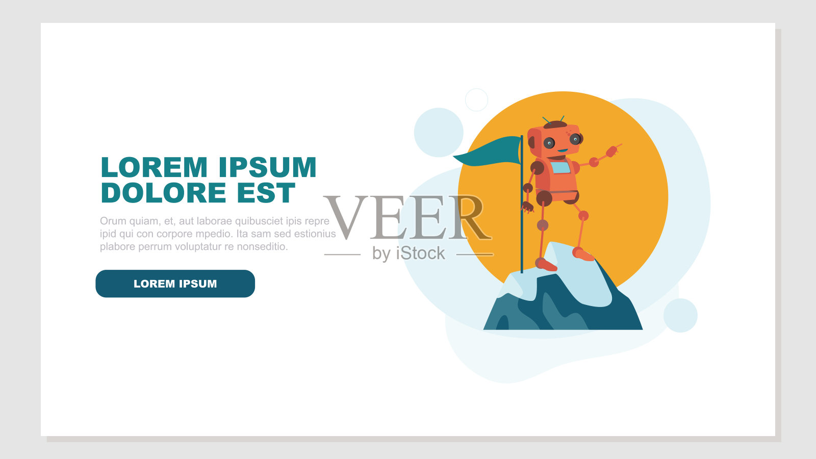 一个成功的机器人——人工智能概念插画图片素材