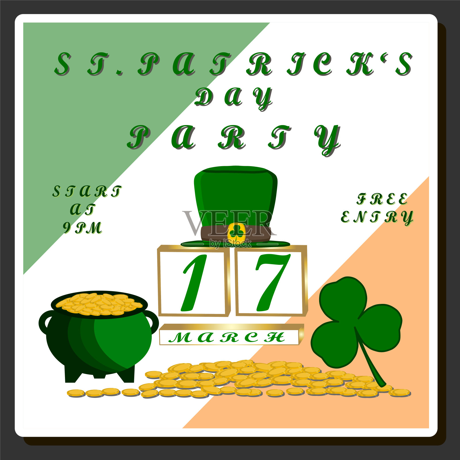 美丽的插图主题庆祝一年一度的节日圣帕特里克节插画图片素材