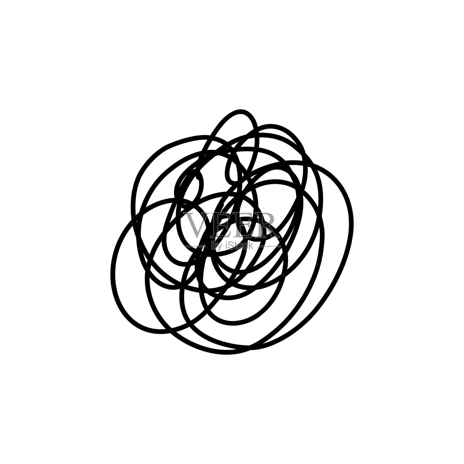 复杂的线。复杂的方法。凌乱球的概念。加载创意矢量过程。插画图片素材