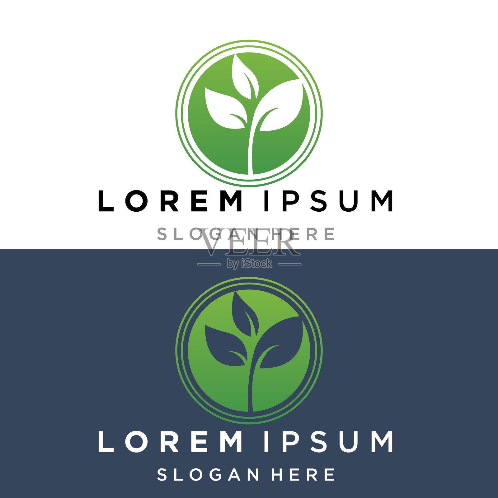 绿叶生态自然元素矢量标志插画图片素材