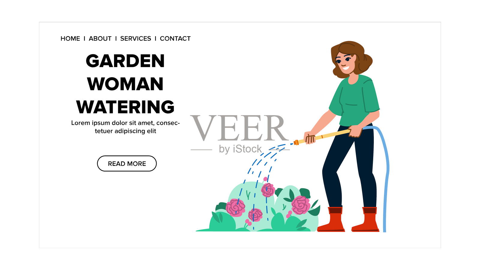 园丁浇水设计元素图片