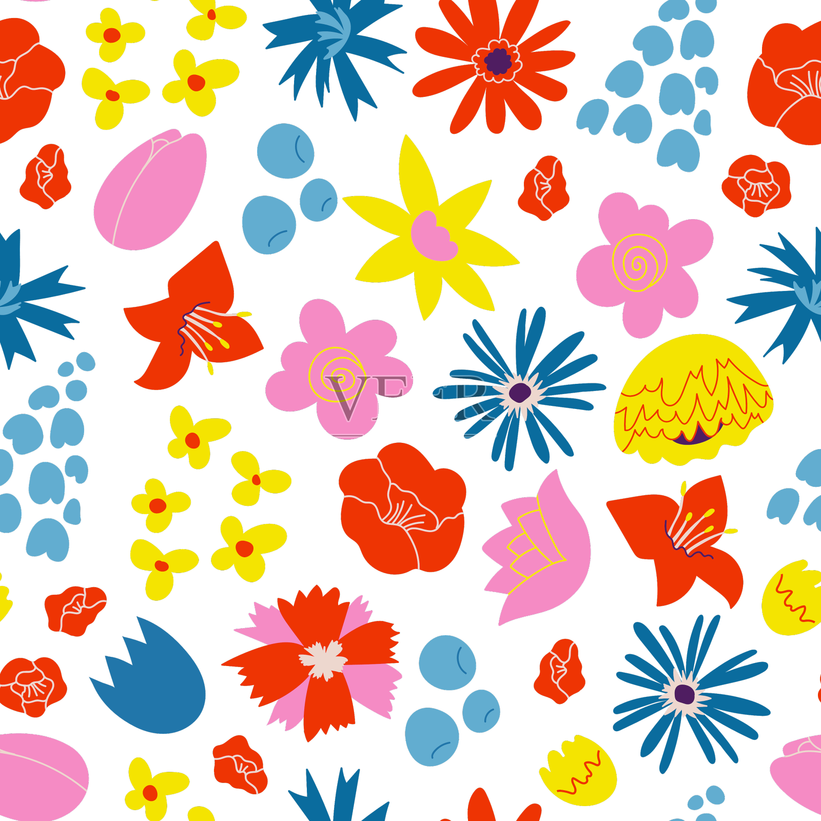 抽象花卉无缝图案设计元素图片